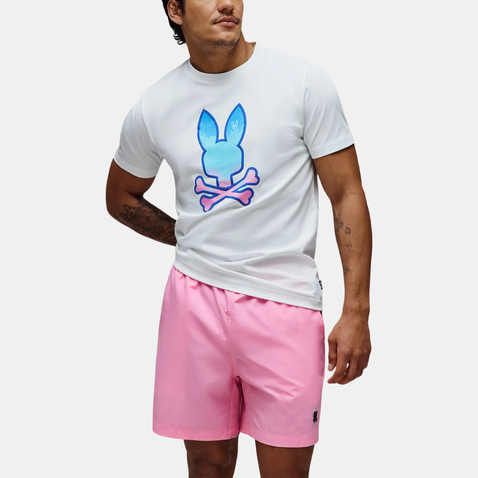 Мъжка тениска Psycho Bunny Men T-shirt MT0200237 100 Front View