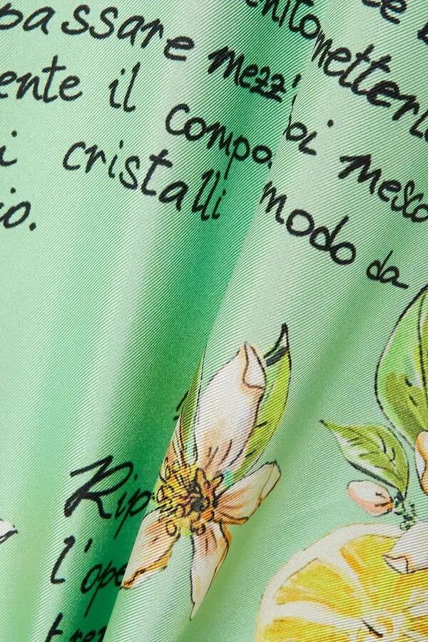Дамски луксозен копринен пуловер DOLCE & GABBANA Women’s Green Silk Granita Al Limone Long Sleeves Sweater
