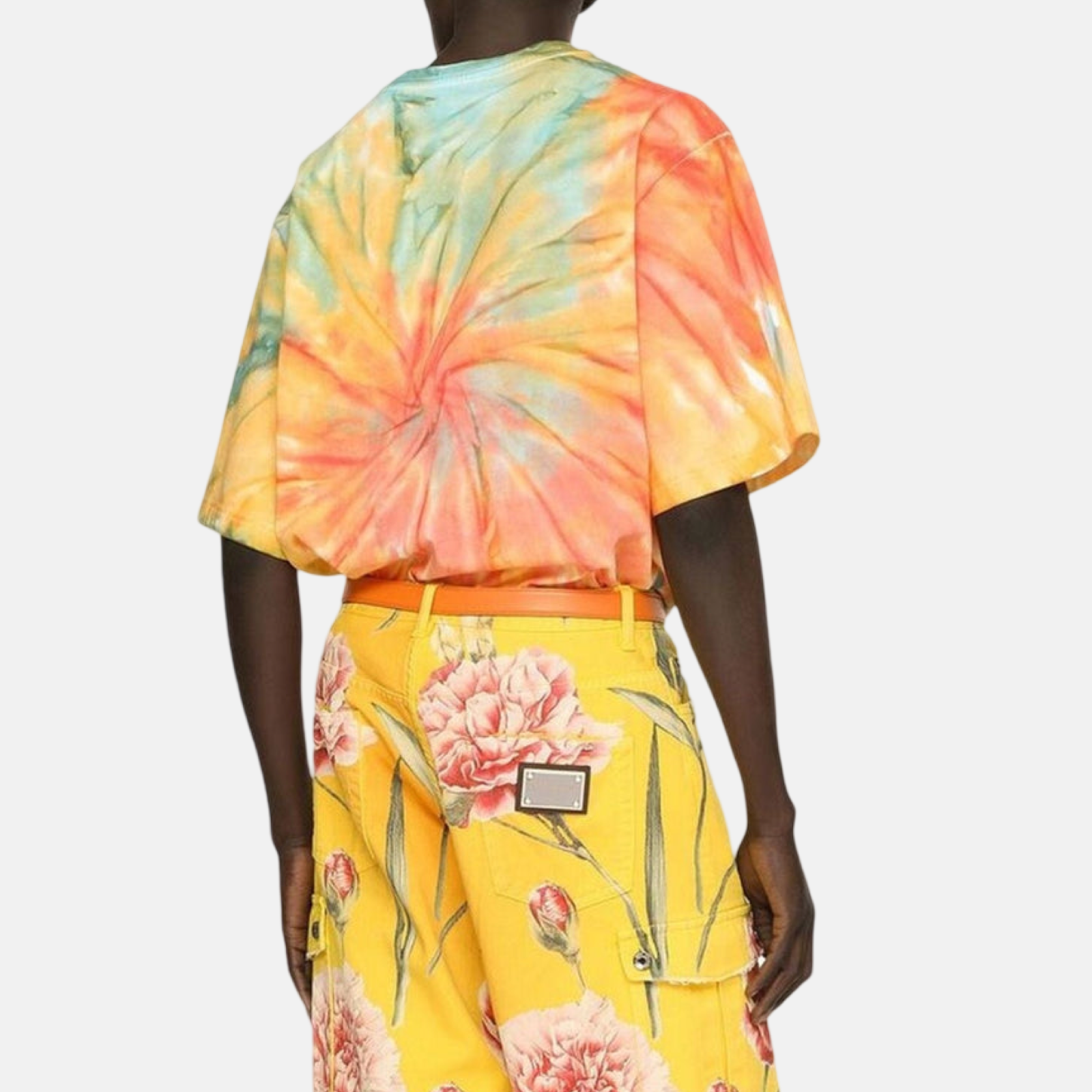 Мъжка шарена тениска Dolce & Gabbana Tie-Dye Logo Men T-shirt