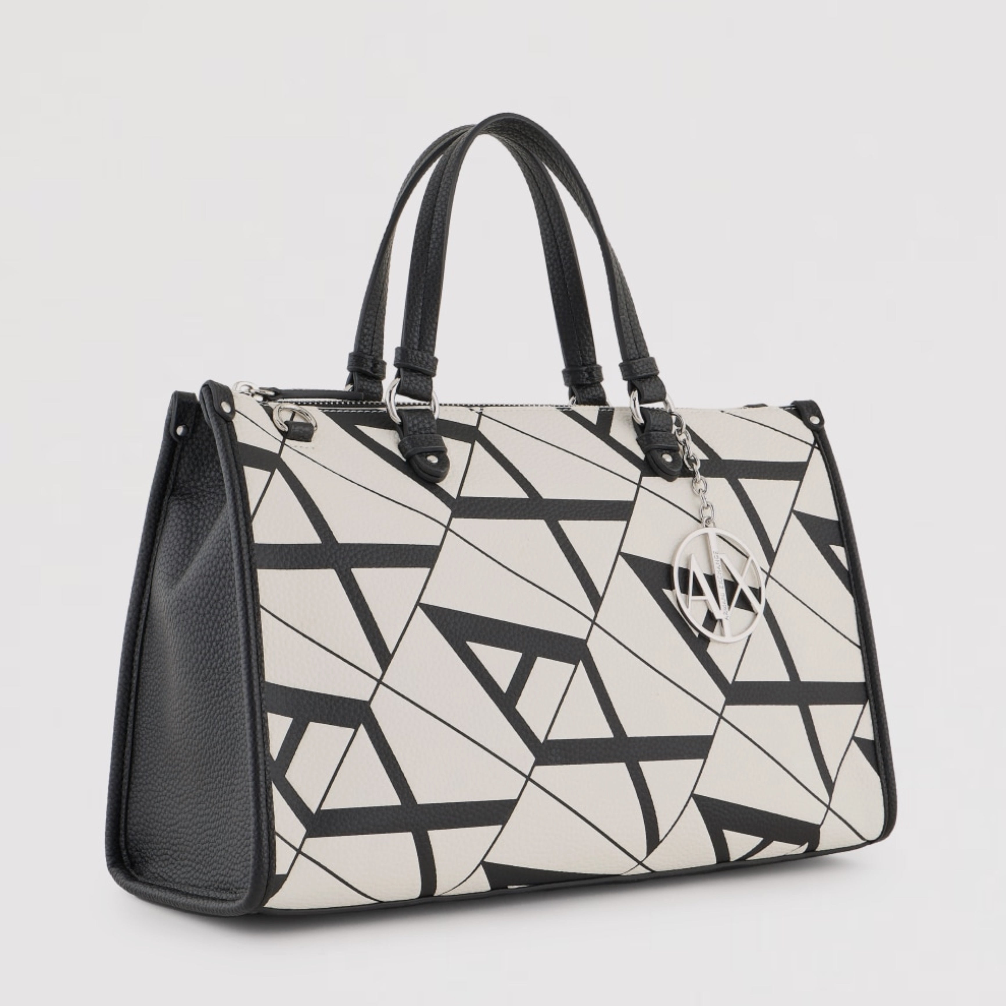 Дамска чанта с презрамка Women’s handbag Armani Exchange XW000400 AF13680 F0023 Black and White Angled view