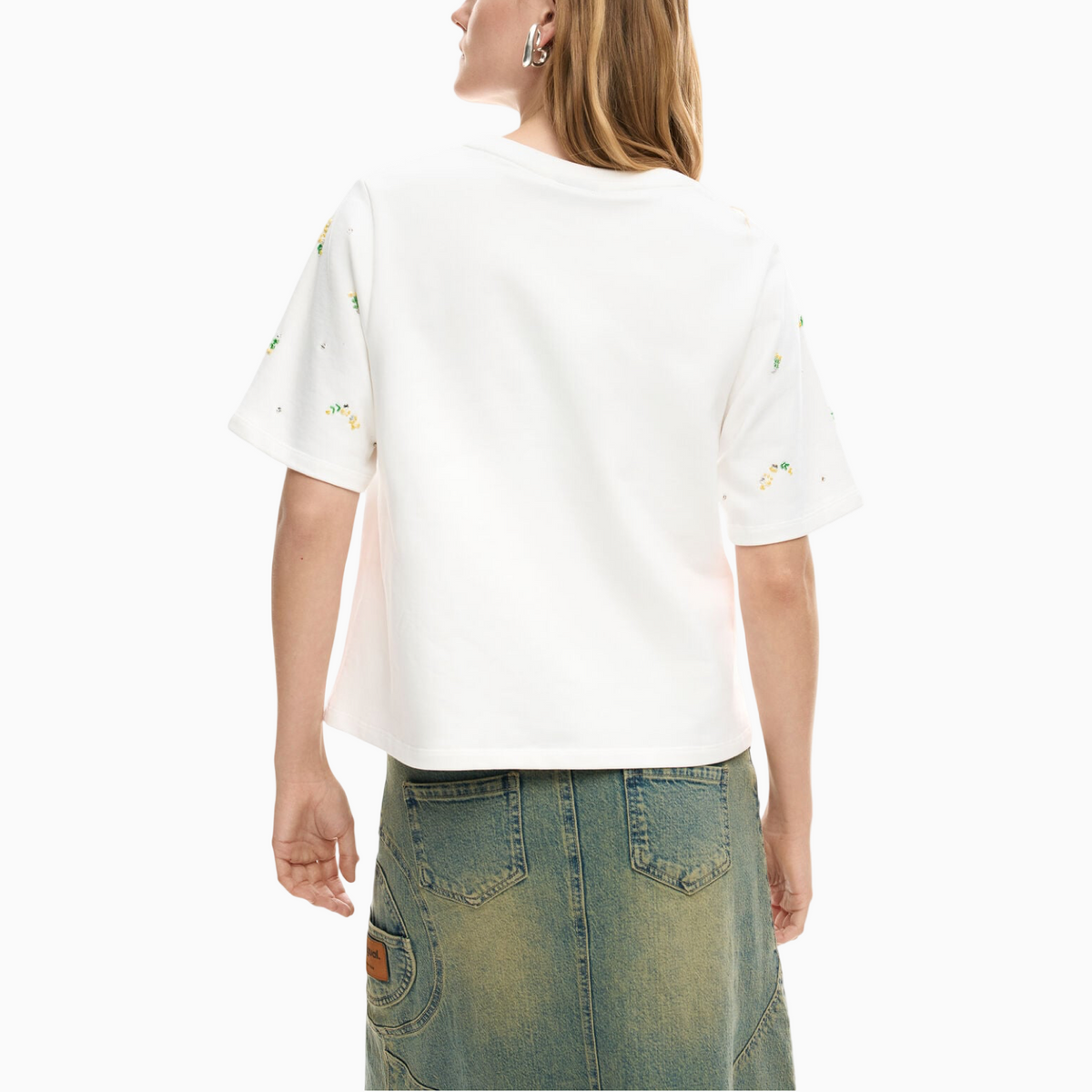 Дамска тениска Desigual Women T-shirt 26SWTK09 1001 Back View