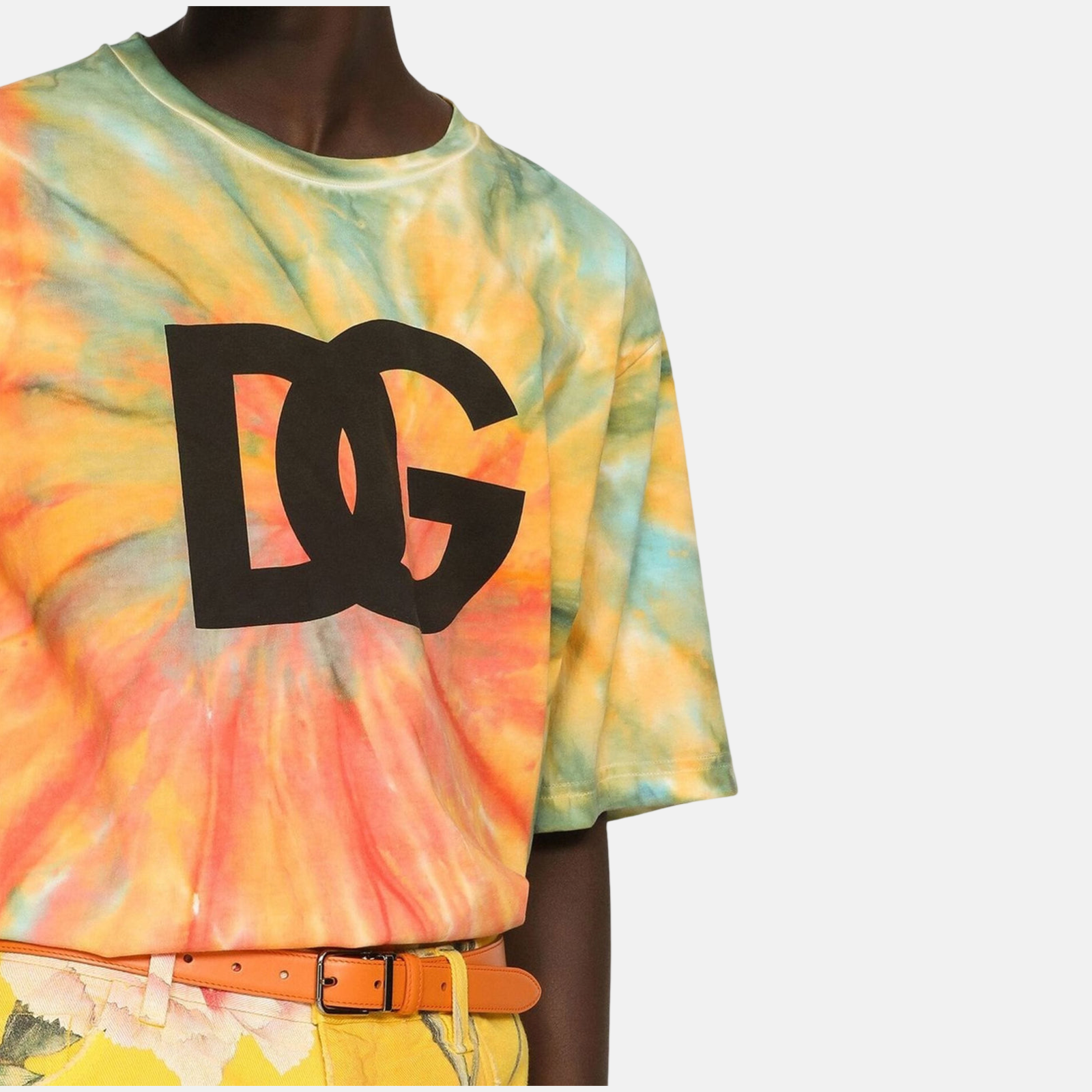 Мъжка шарена тениска Dolce & Gabbana Tie-Dye Logo Men T-shirt