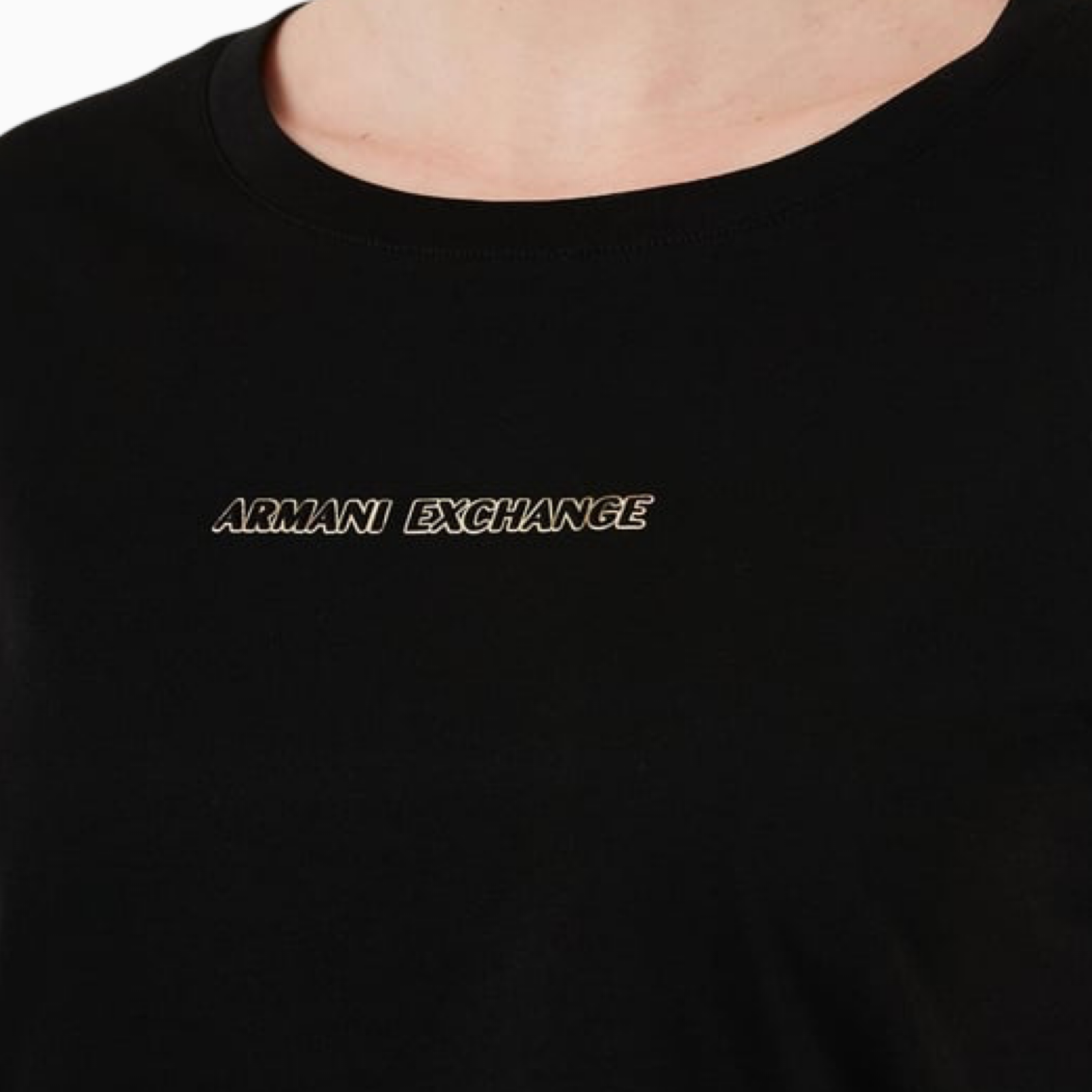 Дамска черна тениска Armani Exchange Women T-shirt XW000534 AF10359 Close-Up