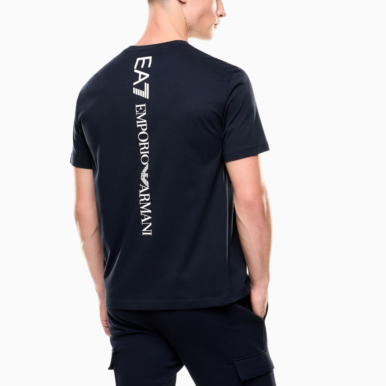 Мъжка синя теиска EA7 Emporio Armani Men T-shirt 7M000567 AF10375 MB149 Back View