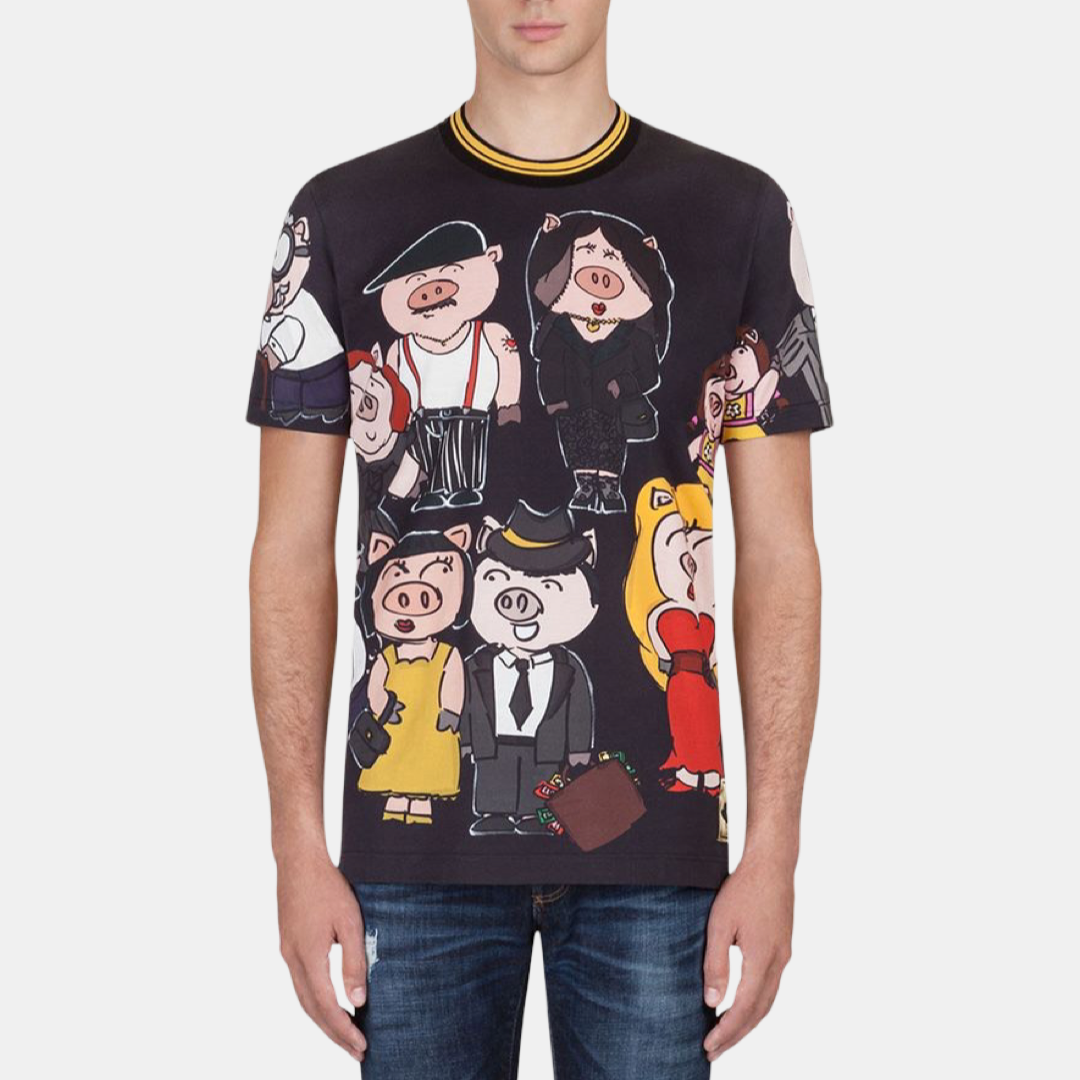 Мъжка тениска Dolce & Gabbana Pig Family Men T-shirt