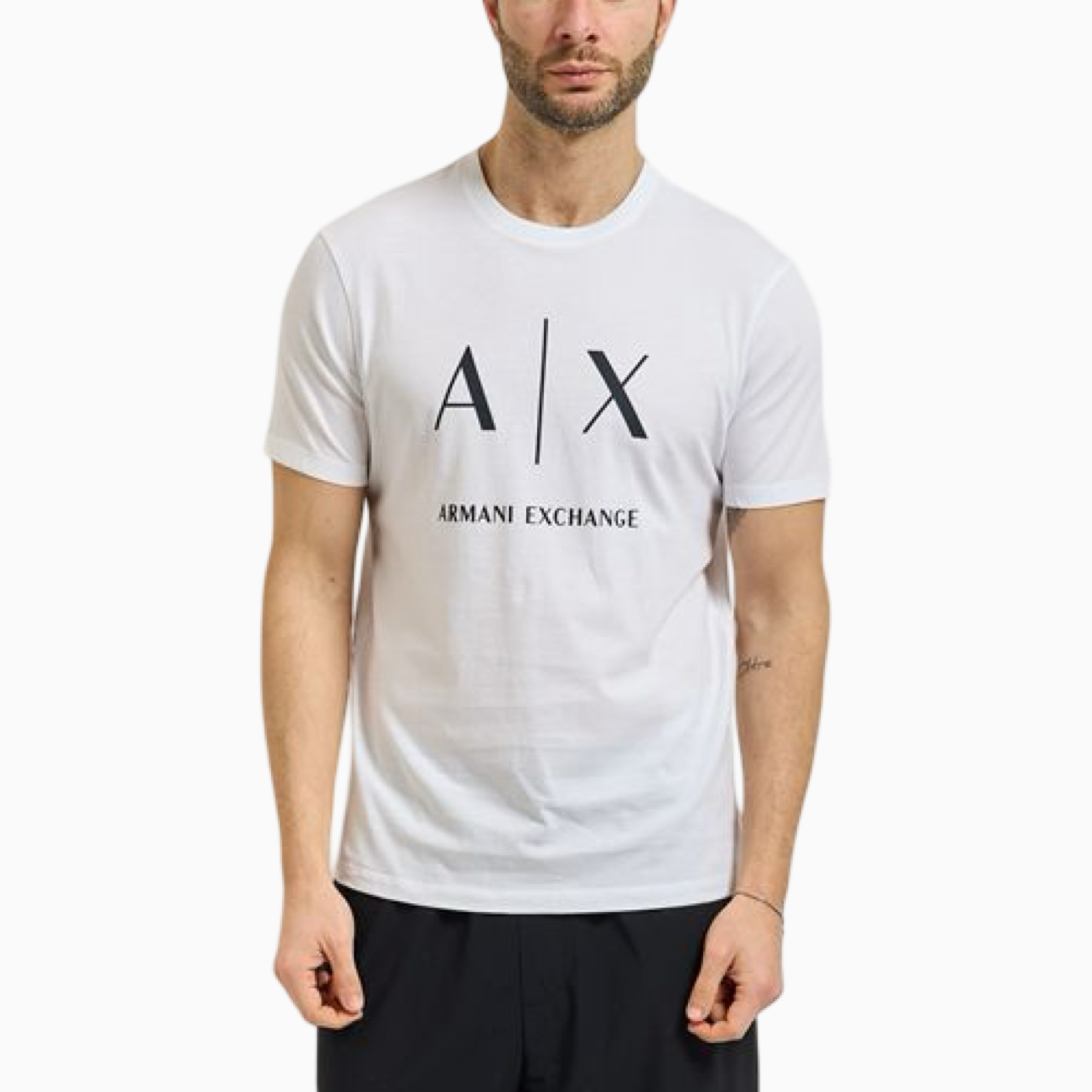 Мъжка бяла тениска Armani Exchange Men T-shirt XM002683 AF10356 U0002 Front View
