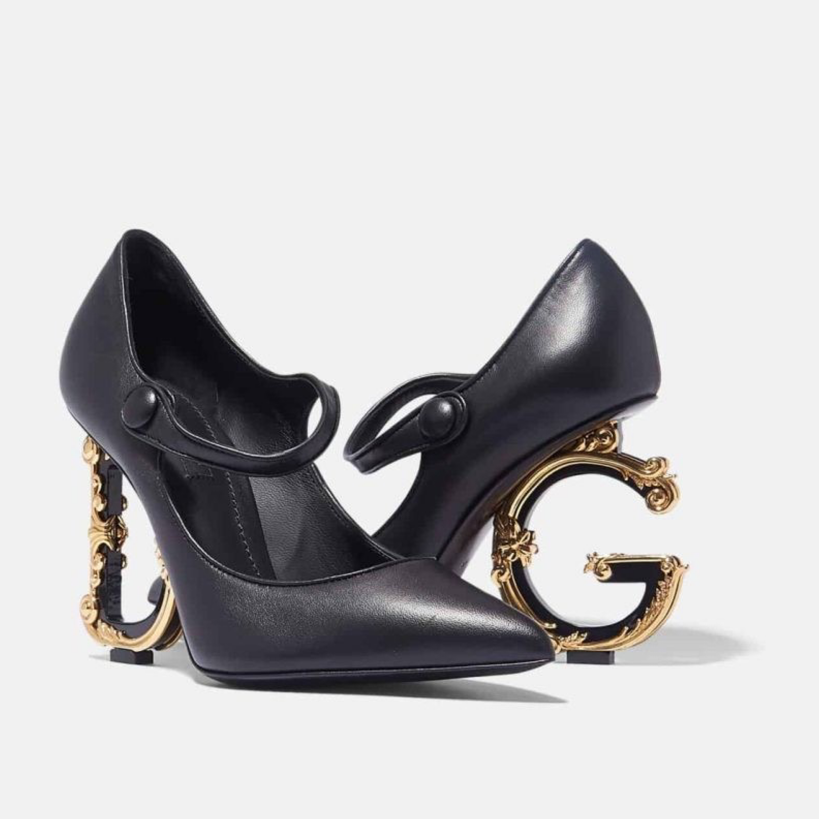 Дамски токчета Dolce & Gabbana Logo Heels Mary Janes Pumps