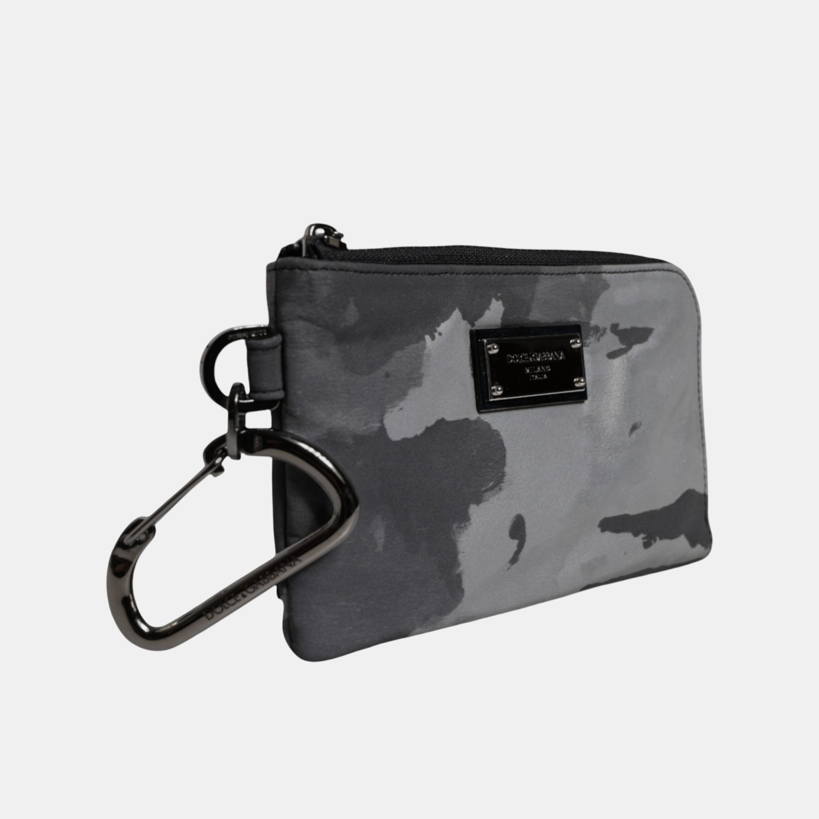 Dolce & Gabbana Camouflage Logo Plaque Keyring Pouch Bag BP2891 A0282 8B836 Side View