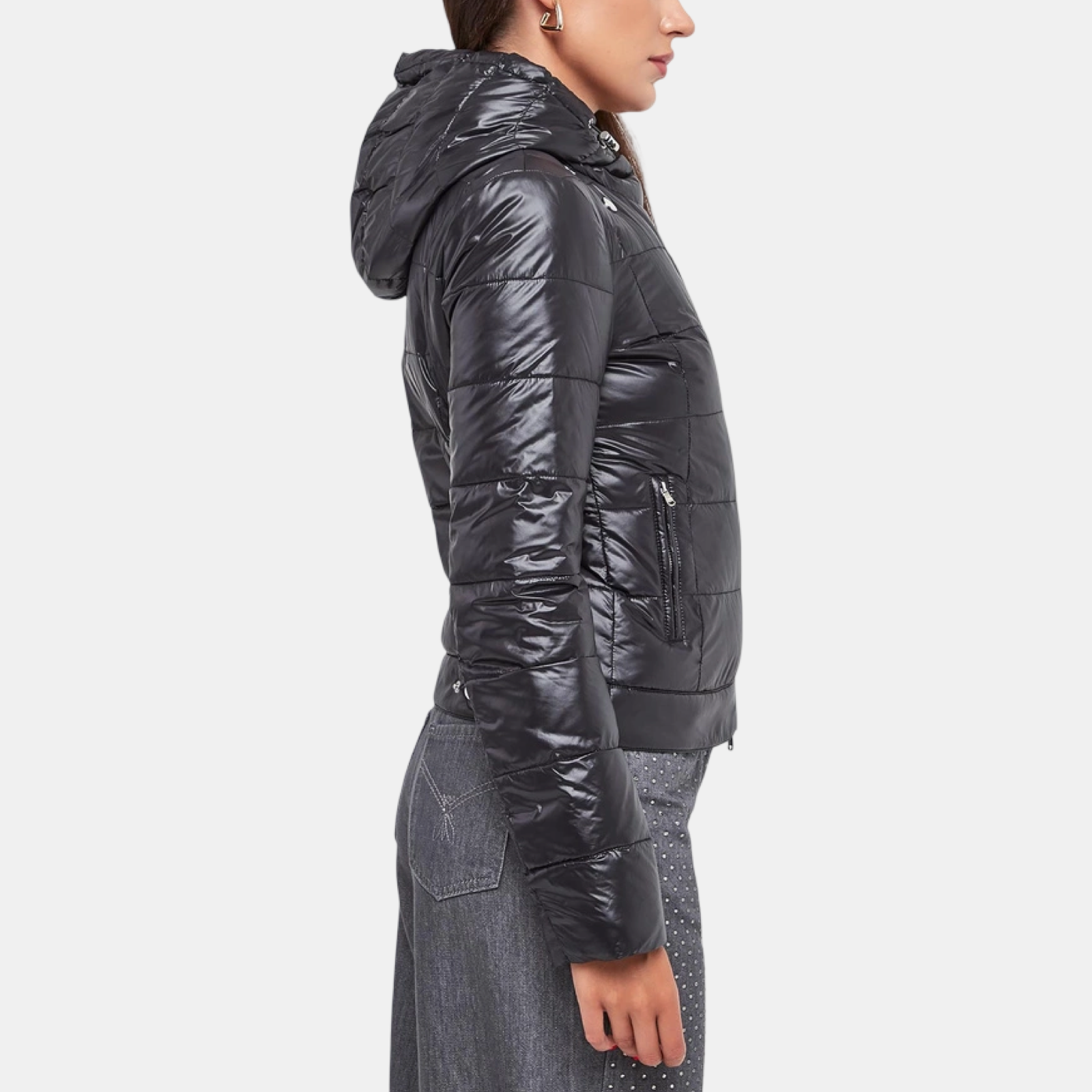 Дамско черно яке Patrizia Pepe Women Jacket 8O0135 A503 K103 Side View