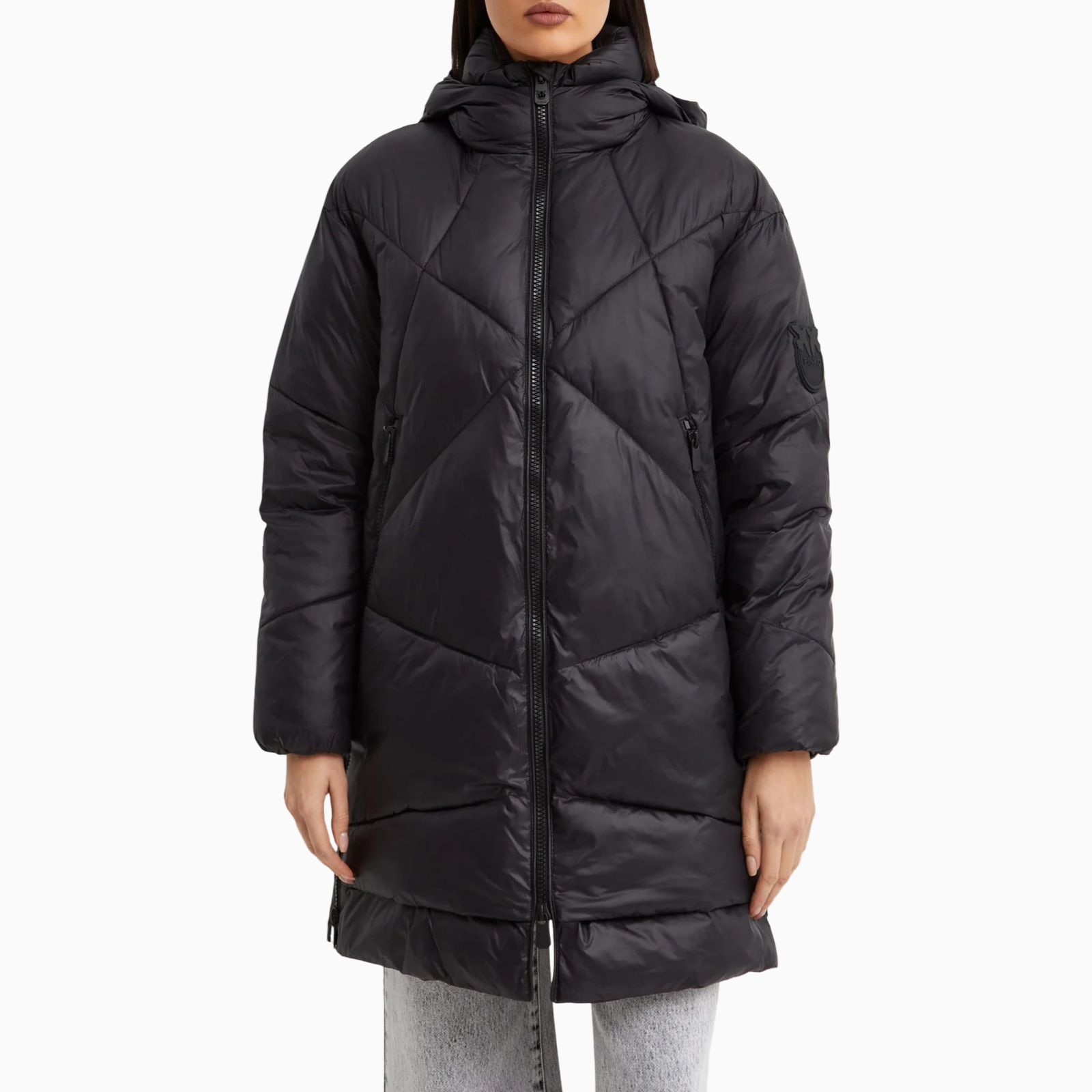 Дамско дълго зимно яке Pinko Women Jacket 103823 A1ZS Z99 Front View