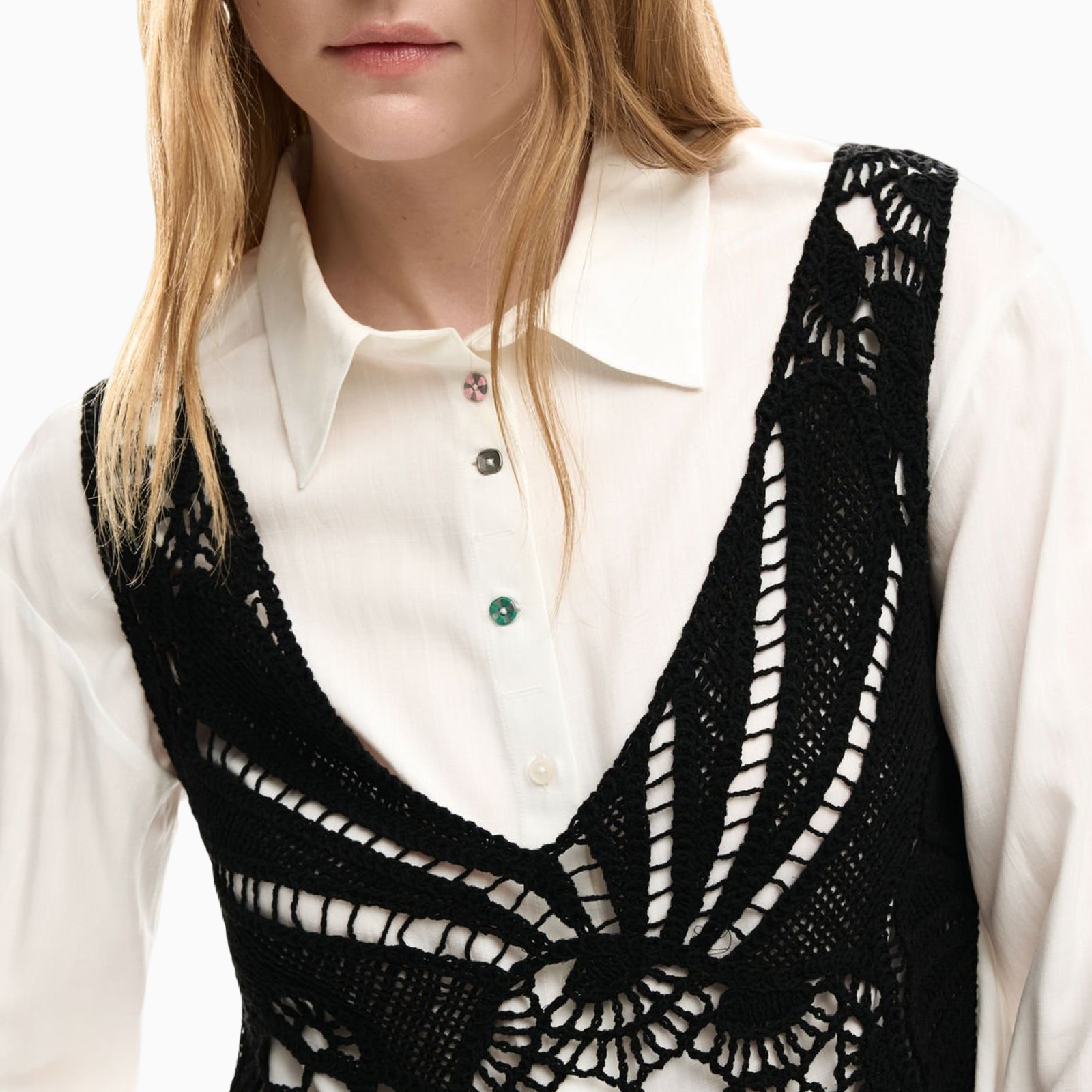 Дамска риза Desigual Women Shirt 26SWCW07 1000 Close-Up