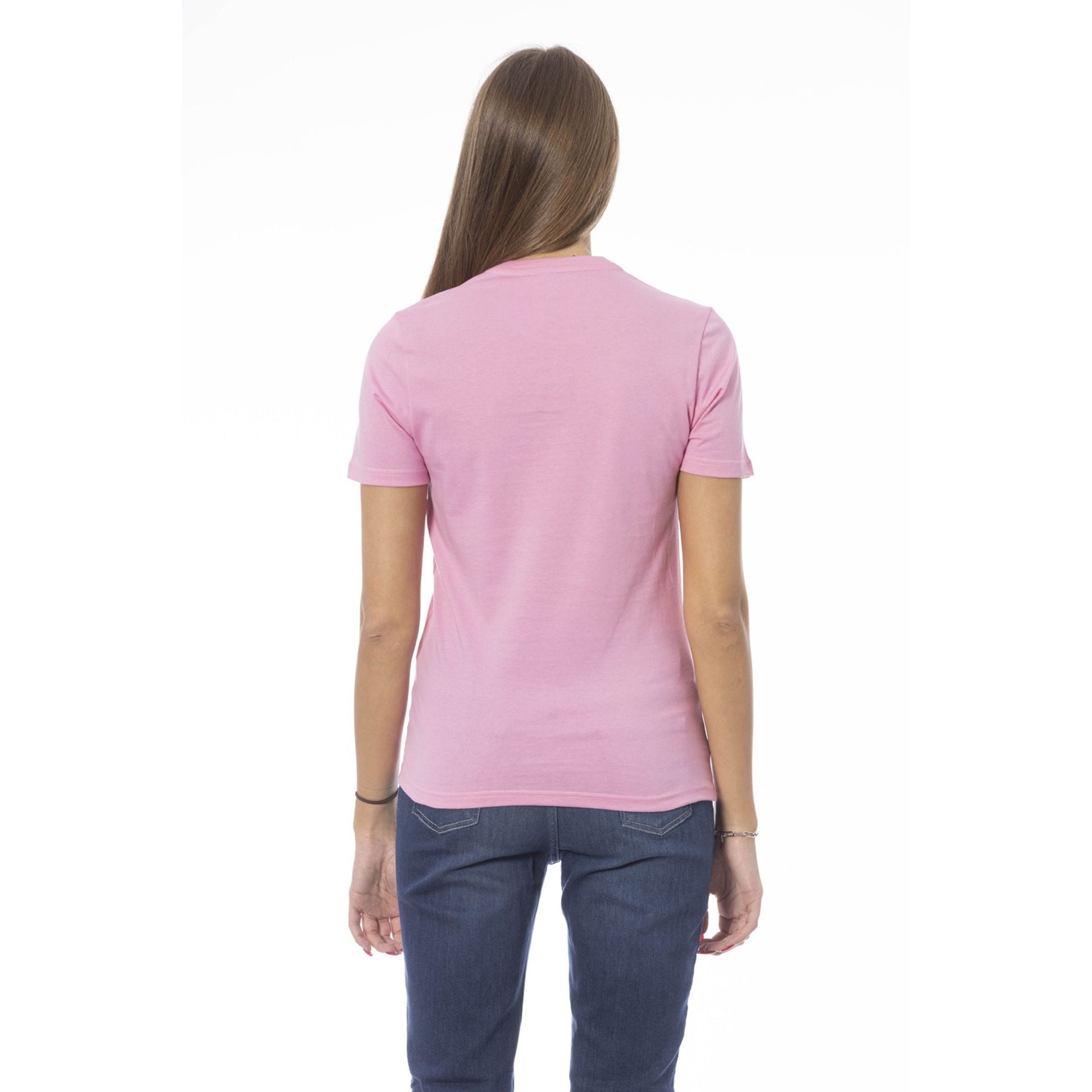 Дамска тениска в розово Women’s t-shirt Baldinini Trend TSD04 MANTOVA ROSA1 in pink back view