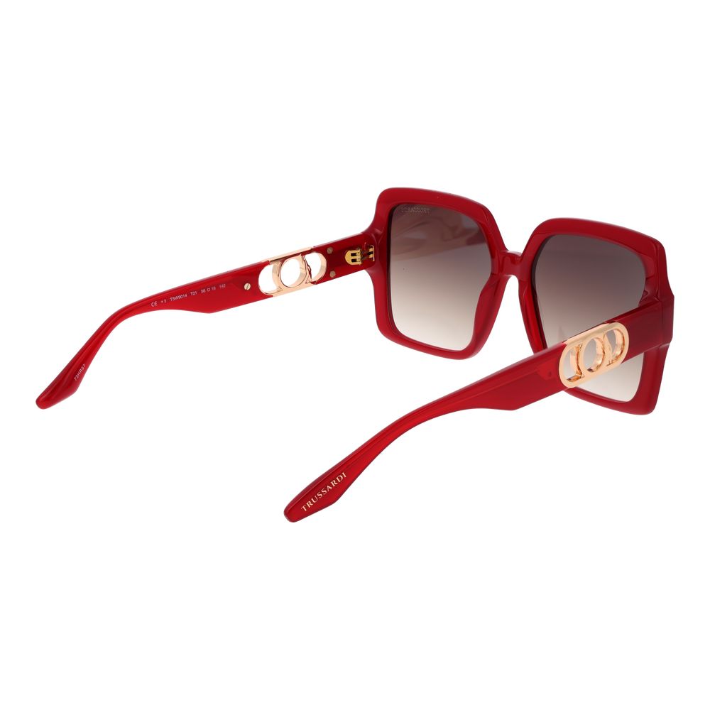 Trussardi Red Acetate Sunglasses
