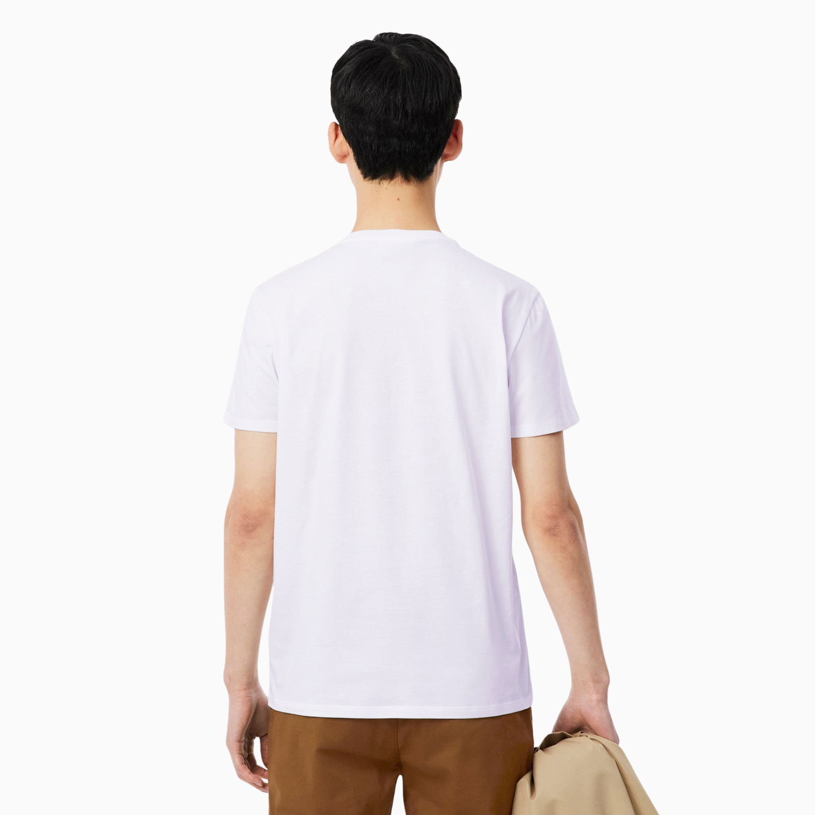 Мъжка бяла тениска Lacoste Men T-shirt TH6709-00-001 Back View