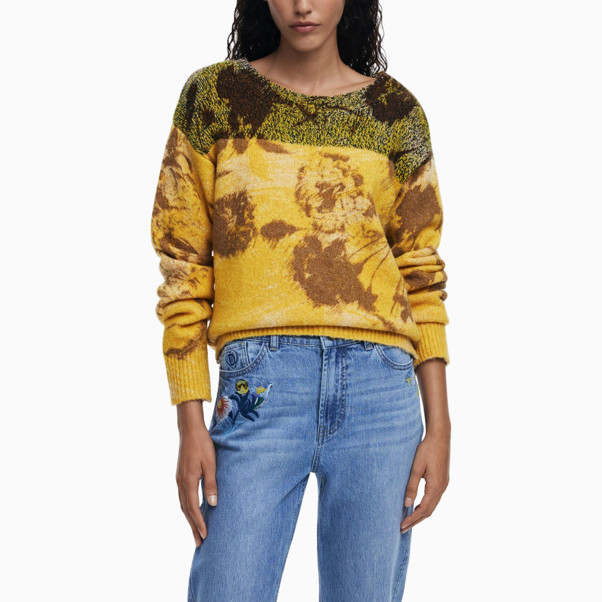 Дамски дънки Desigual Women Jeans 25WWDD23 5053 Front View