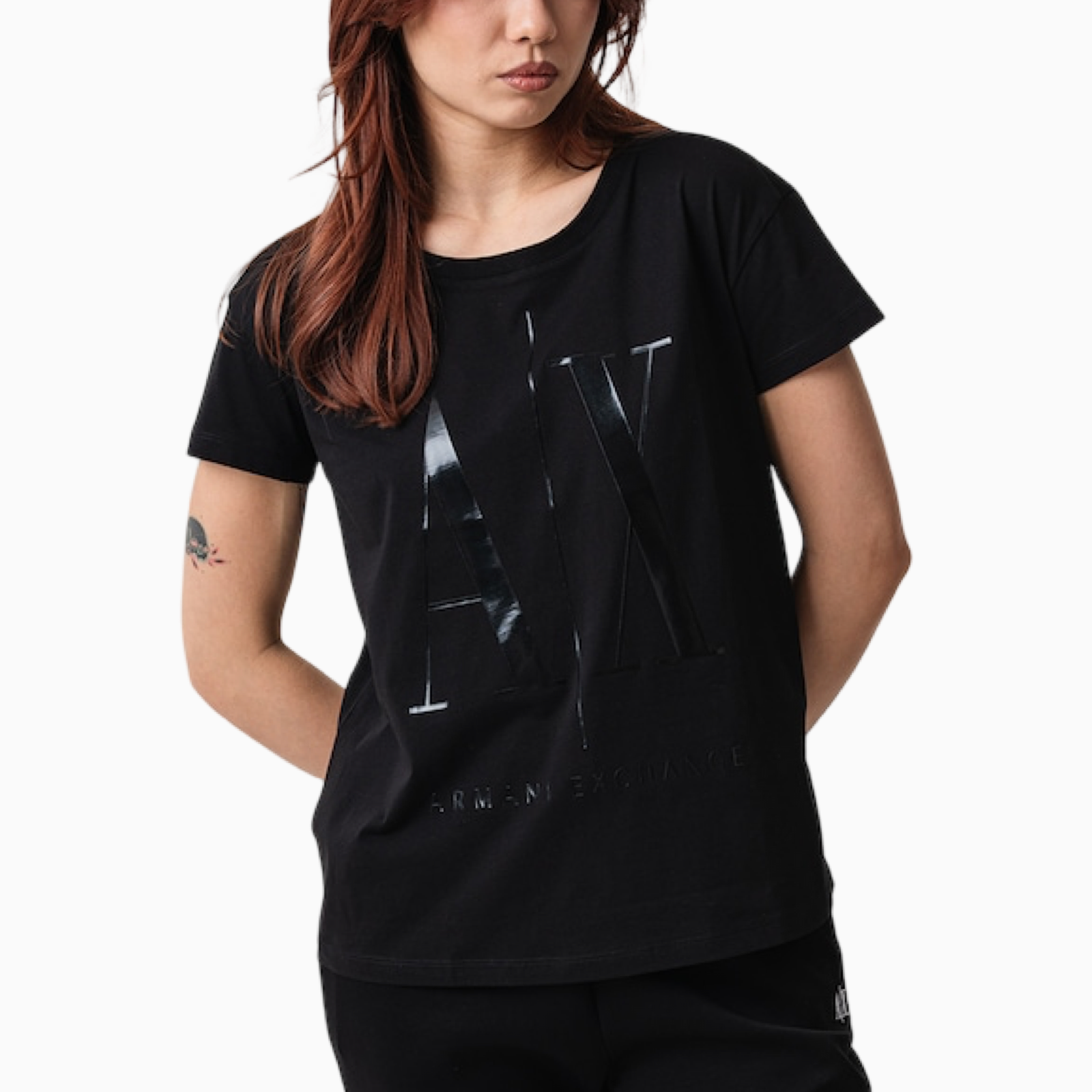 Дамска черна тениска Armani Exchange Women T-shirt 8NYTCX YJG3Z Front View