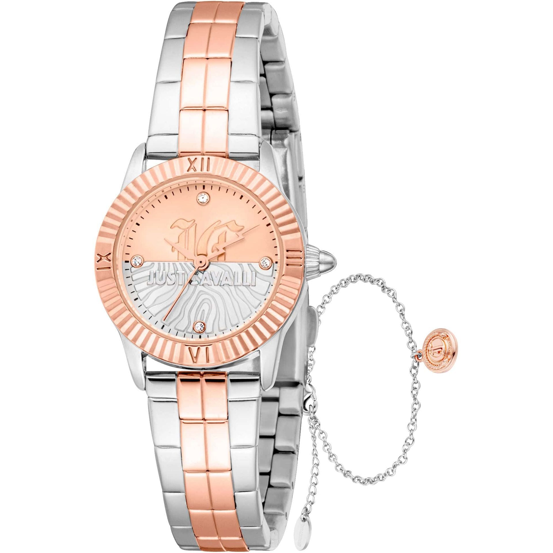 Комплект дамски часовник и гривна Women’s watch Just Cavalli SET Mini Raffinata JC1L328M0095 Two Tones Rose Gold