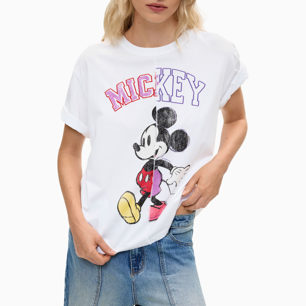 Дамска тениска Desigual Mickey Women T-shirt 26WWTK59 1000 Close-Up