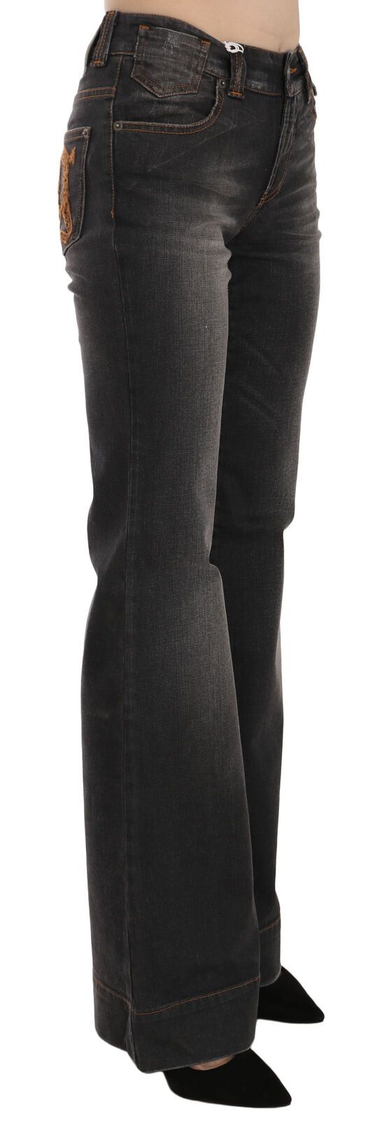 Dolce & Gabbana Velte Mid Waist Flared черен деним