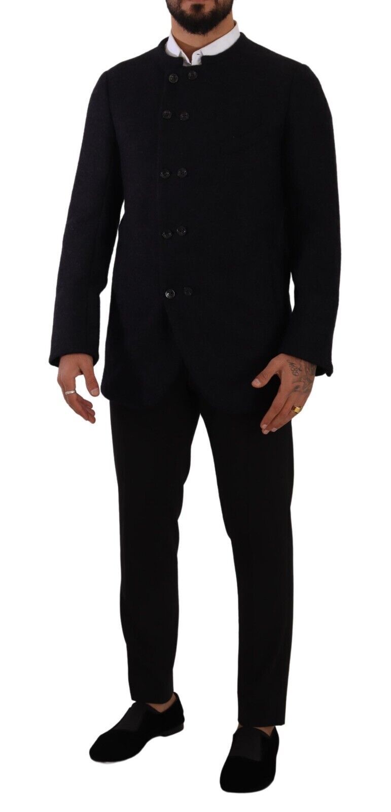 Dolce & Gabbana Елегантно тъмно сиво яке от смес от алпака