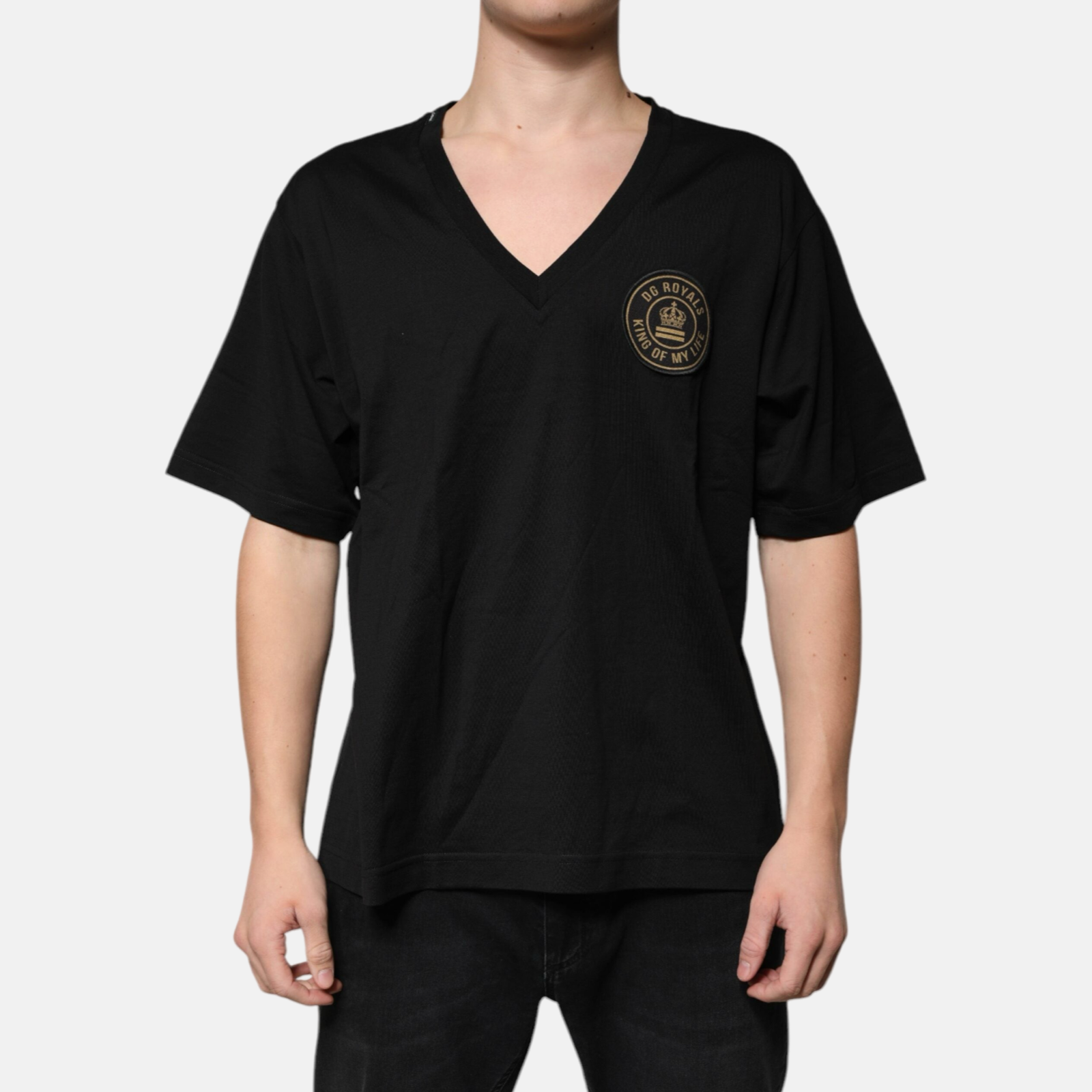 Мъжка черна тениска шпиц Dolce & Gabbana