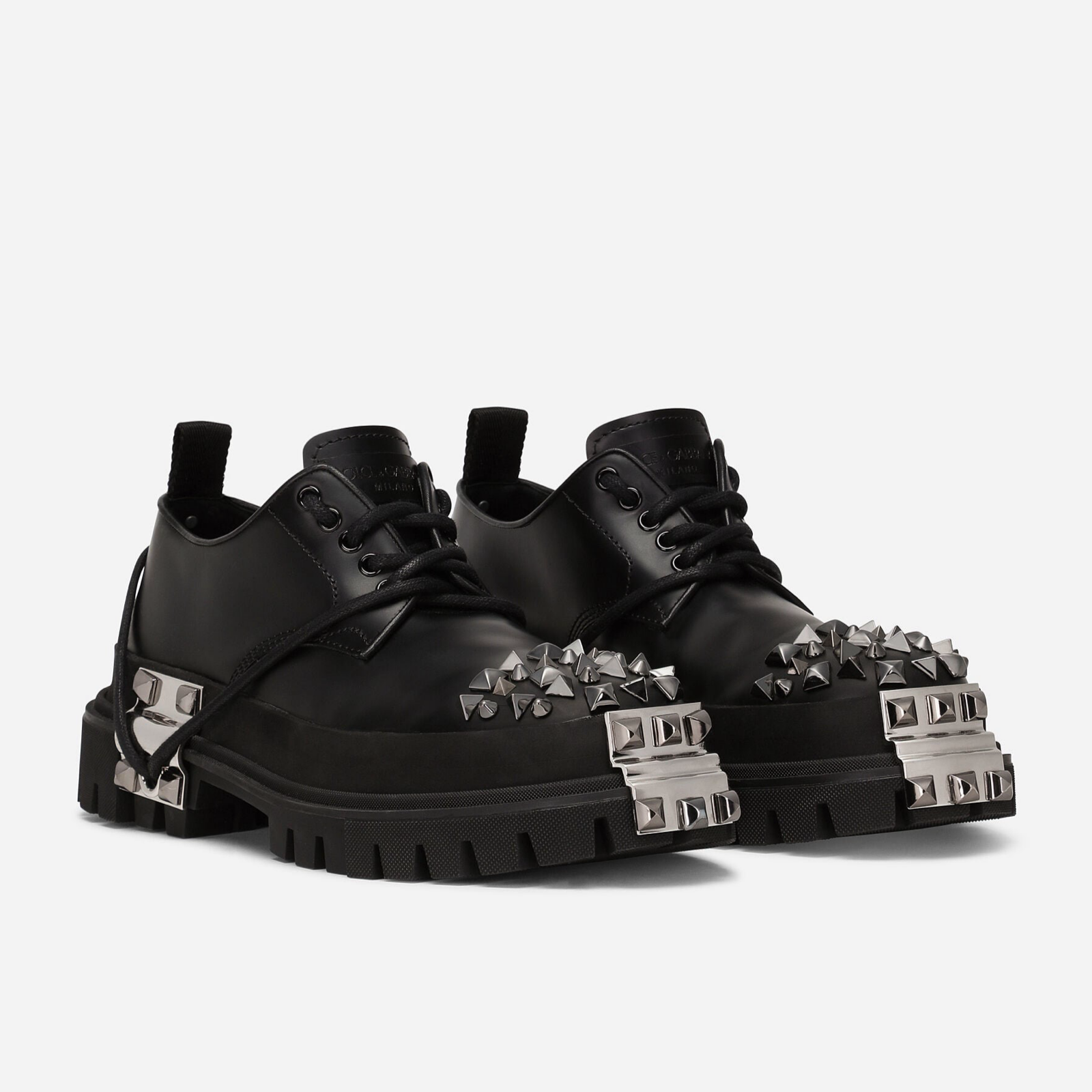 Dolce & Gabbana Dark Side Studded Hi-Trekking Shoes Front View