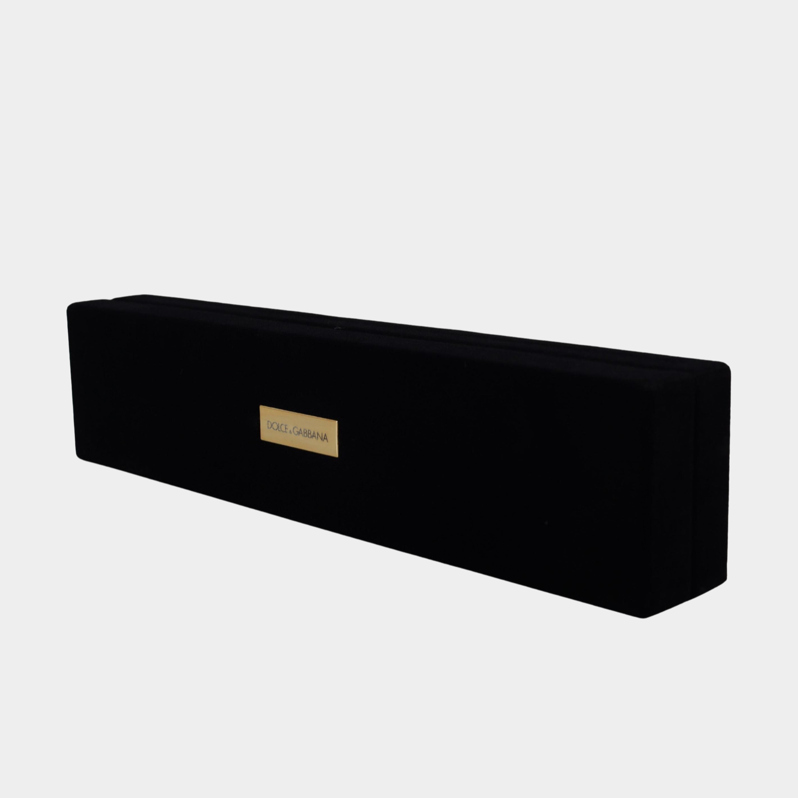 Кутия за бижута Dolce & Gabbana Black Velvet Logo Plaque Storage Bracelet & Jewelry Box Front View