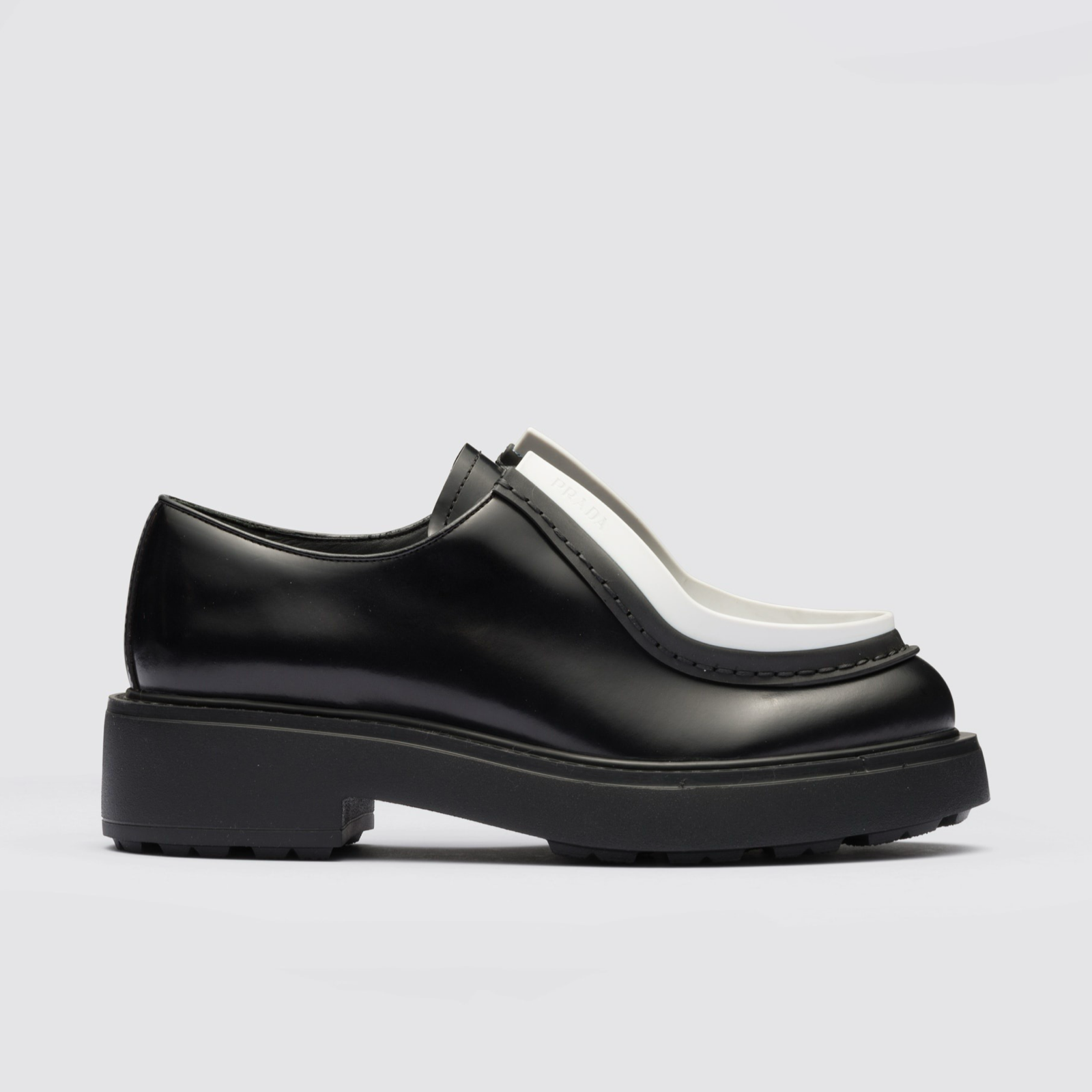 Prada Diapason Lace-Up Women Moccasins Lateral View