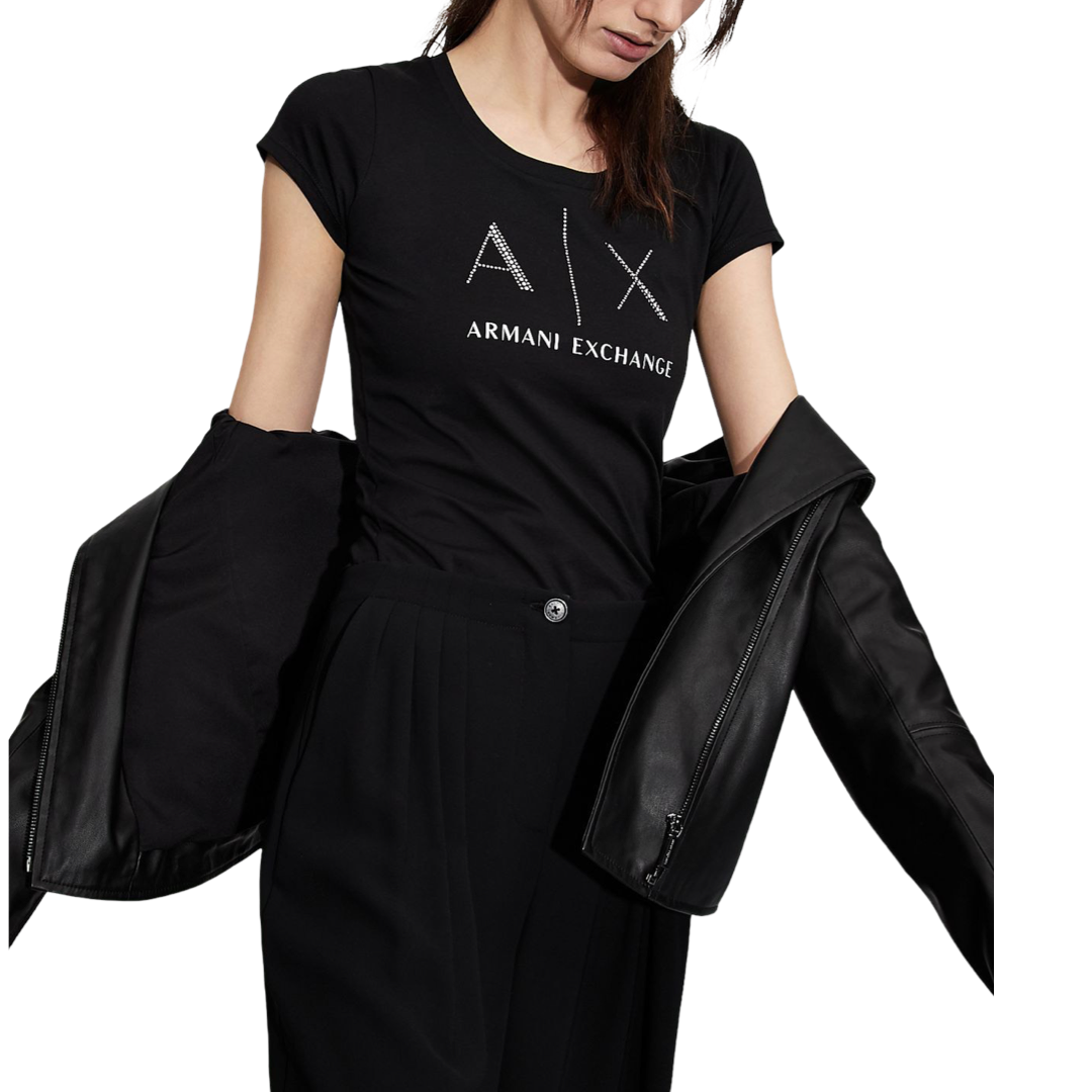 Дамска черна тениска Armani Exchange 8NYT83YJ16Z11200