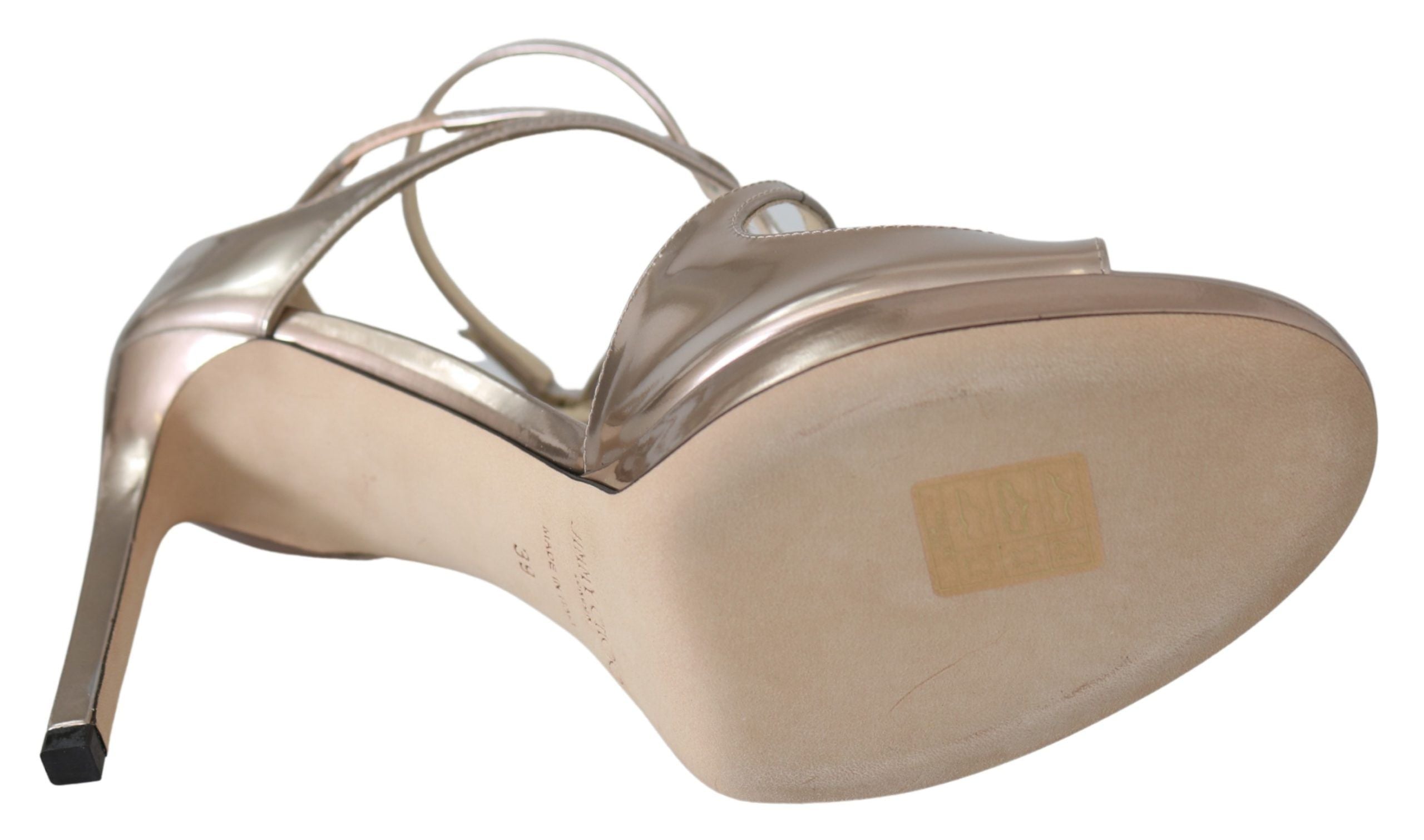Кожени сандали Jimmy Choo Ballet Pink Liquid Mirror