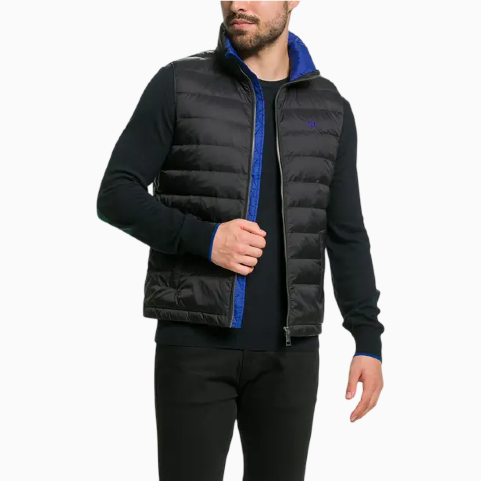 Мъжки черен елек La Martina Men Gilet XMO015PA012 Front View