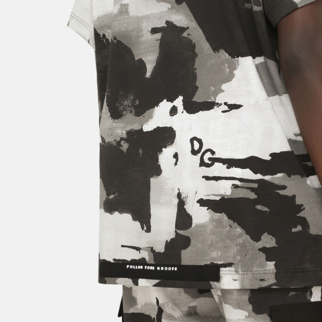 Мъжка текиска Dolce & Gabbana White Camouflage Men T-shirt G8MW0Z G7YIU