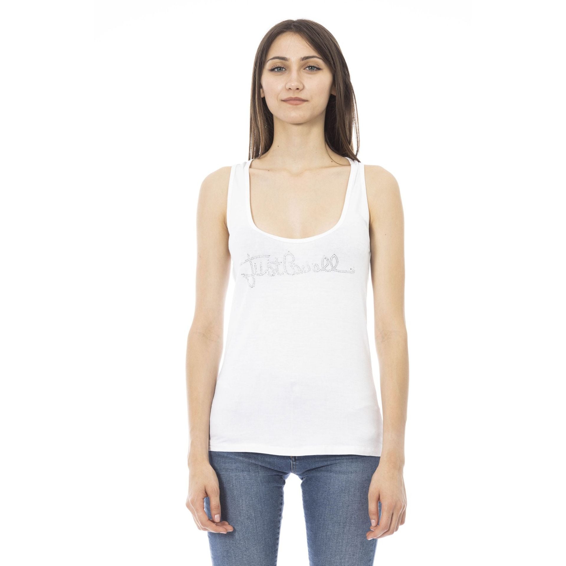 Дамски топове Women’s top Just Cavalli Beachwear D40151GRBC BIANCO front view
