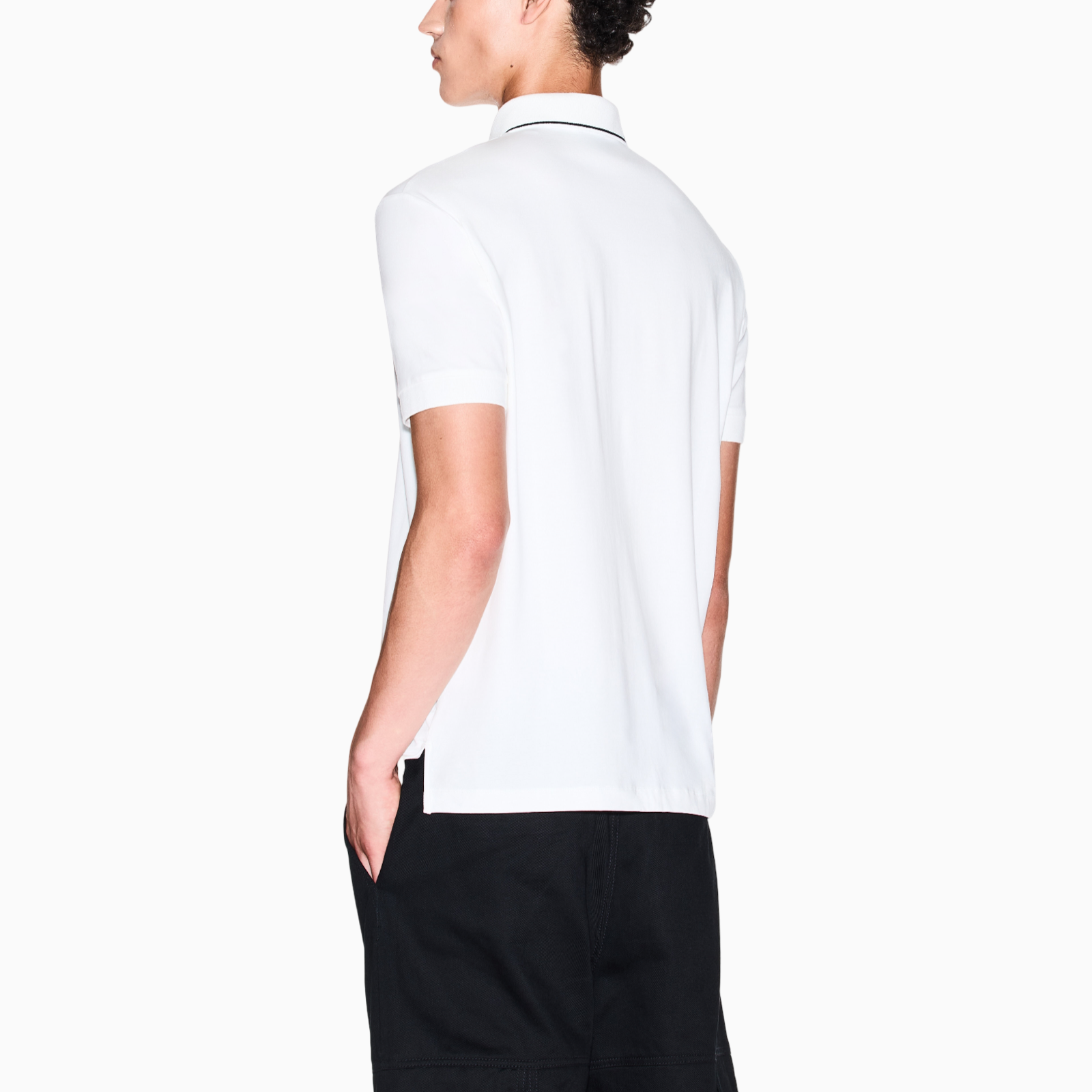 Мъжка бяла поло тениска Armani Exchange Men Polo XM001289 AF10363 U0009 Back View