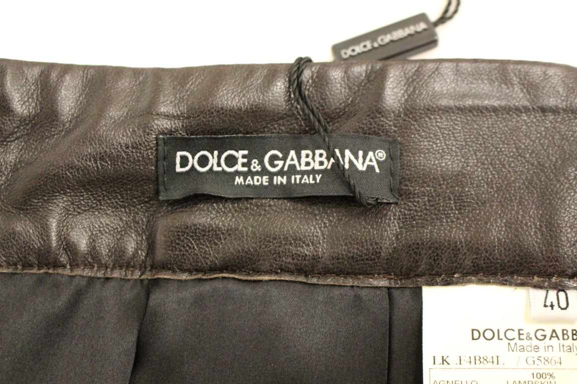 Елегантна кожена пачуърк пола Dolce & Gabbana