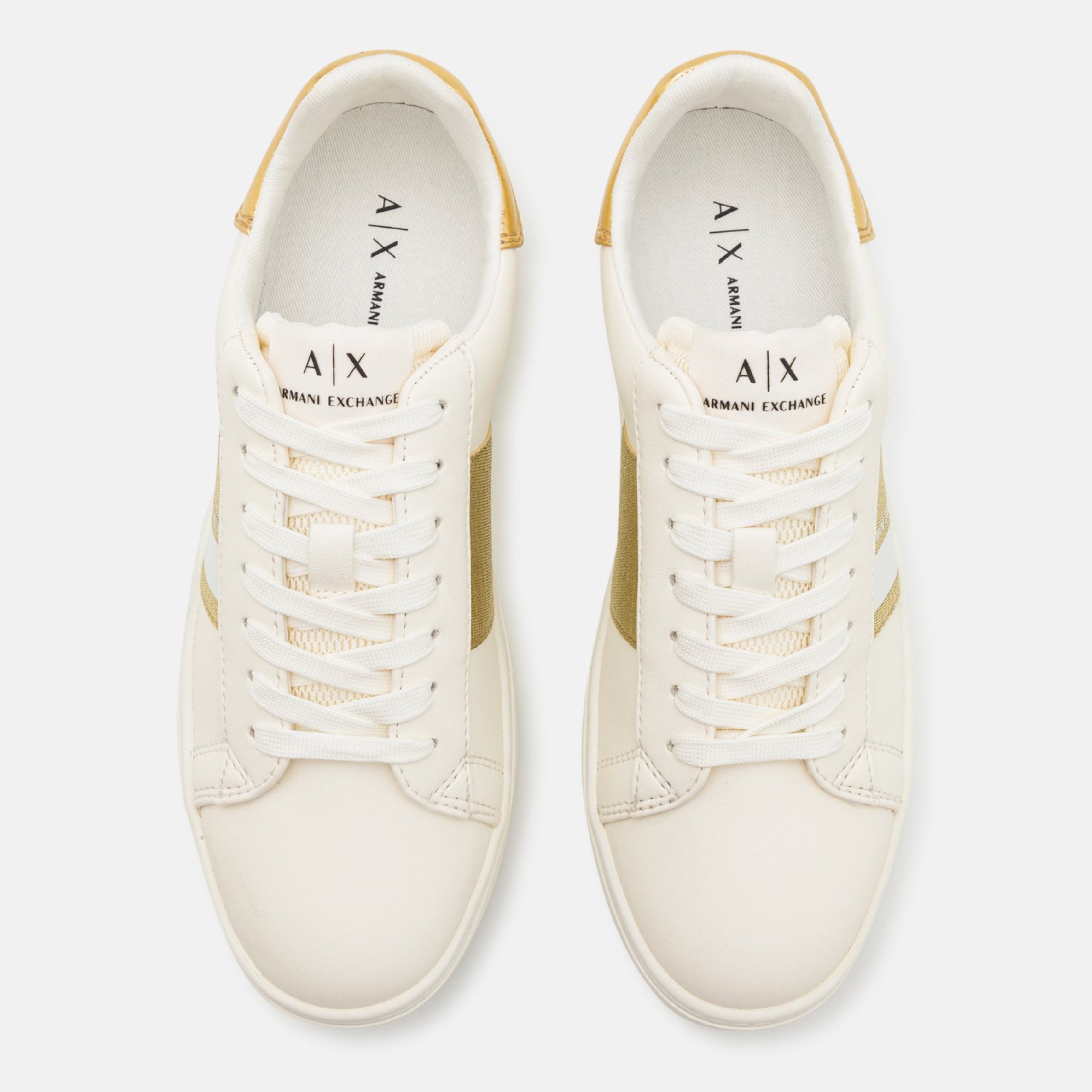 Дамски кецове Armani Exchange XDX027 XV791 T779 в бяло и златисто