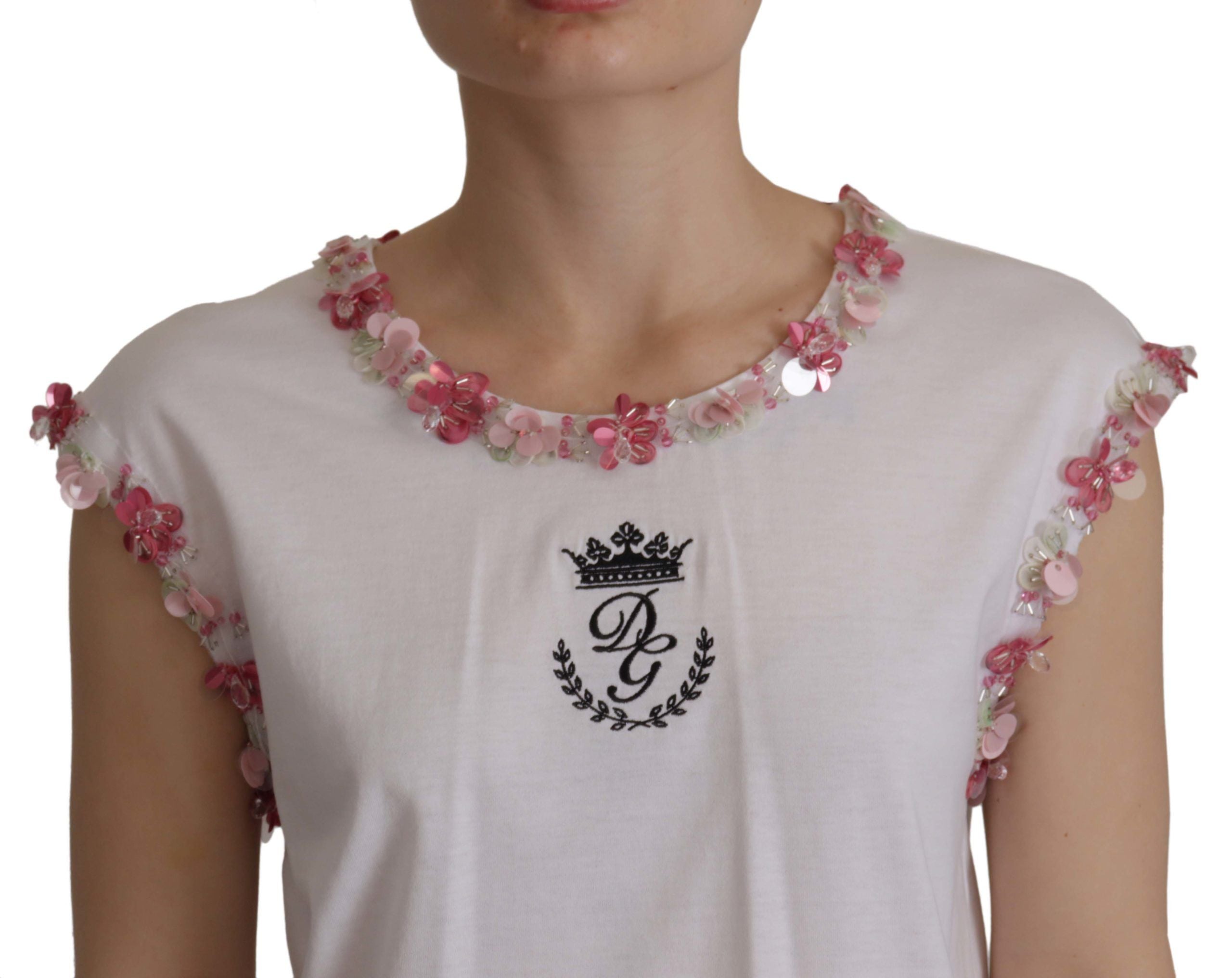 Шикозна тениска с корона с пайети Dolce & Gabbana