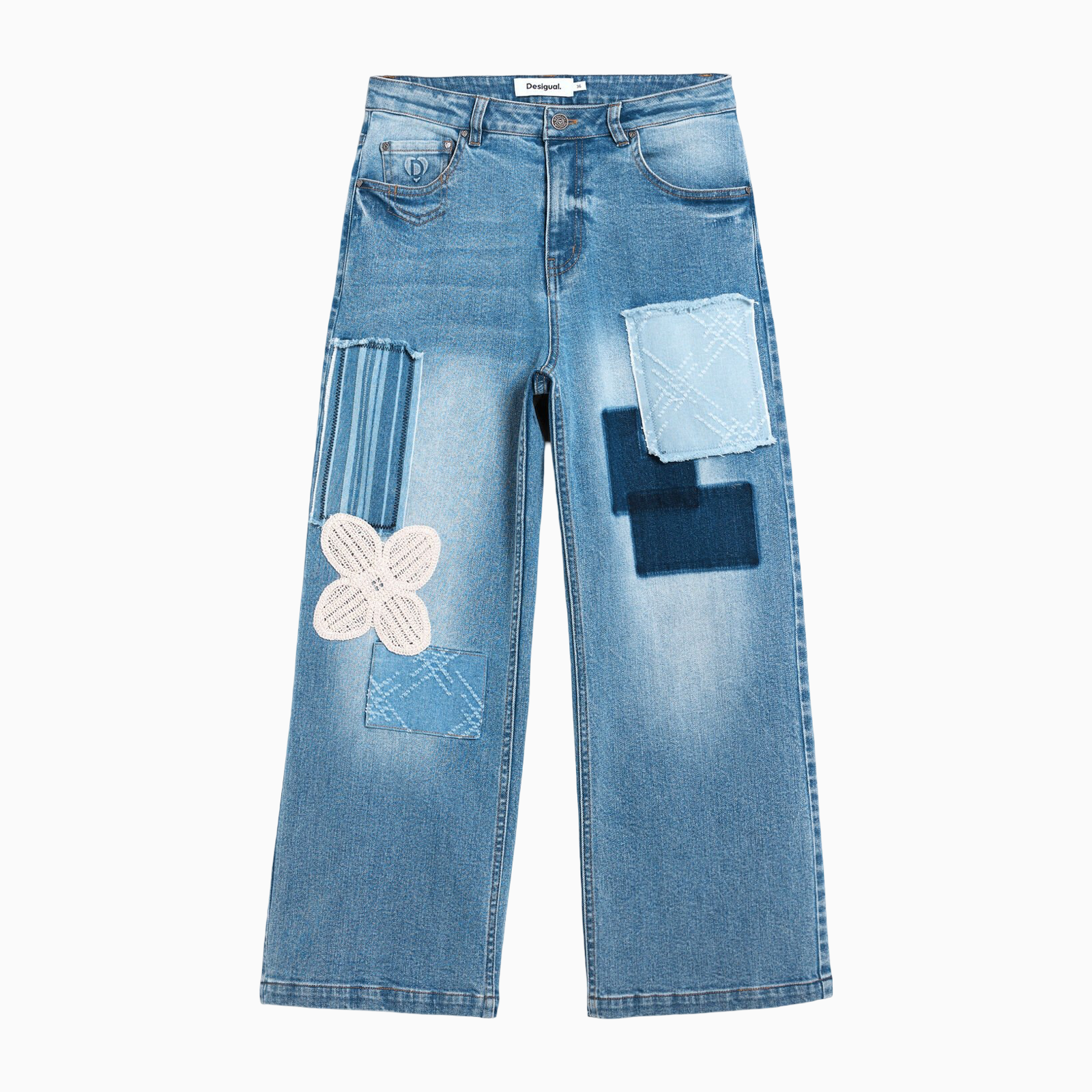 Дамски дънки Desigual Women Jeans 26SWDD24 5053 Front View