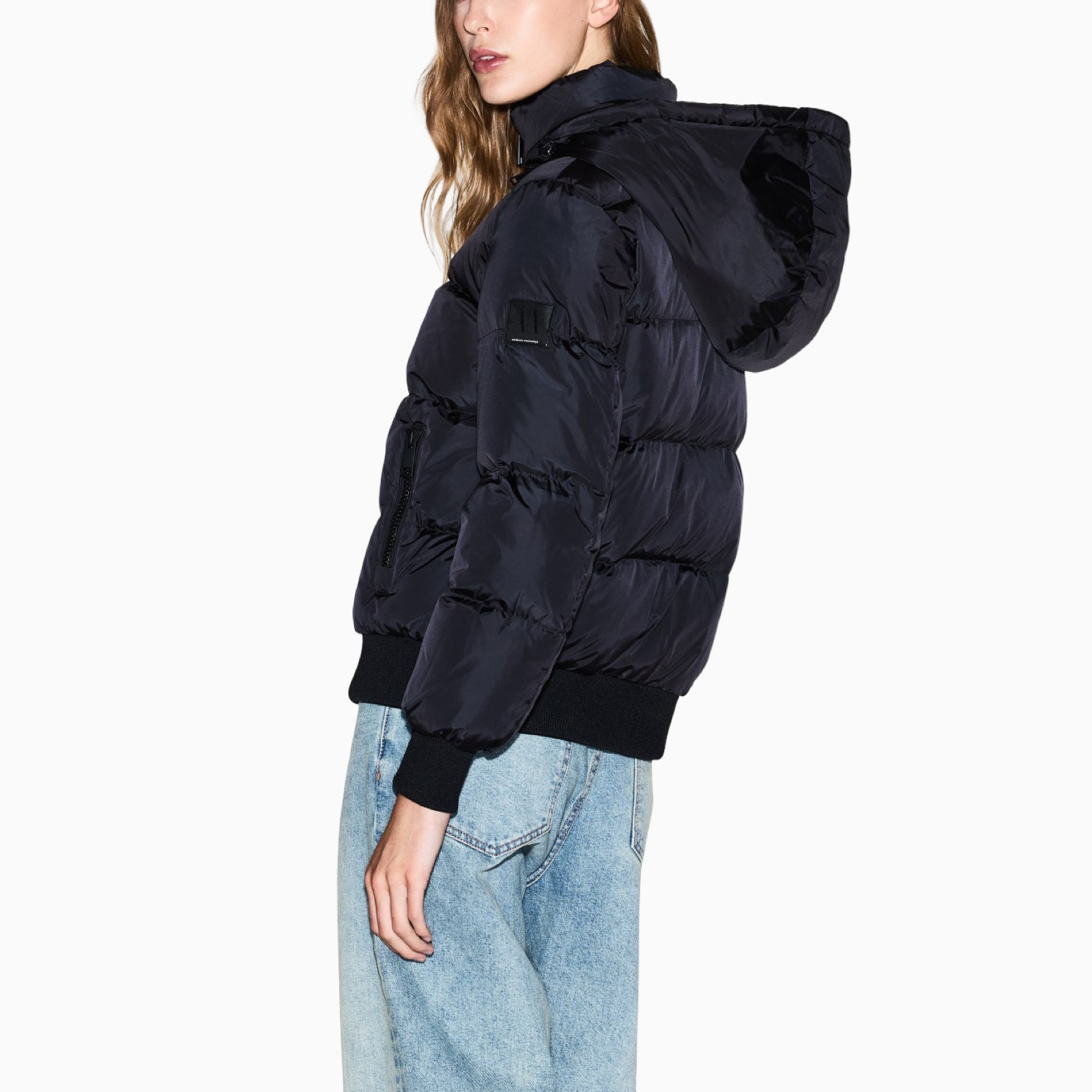 Дамско черно яке Armani Exchange Women Jacket XW000228 AF12286 Side View