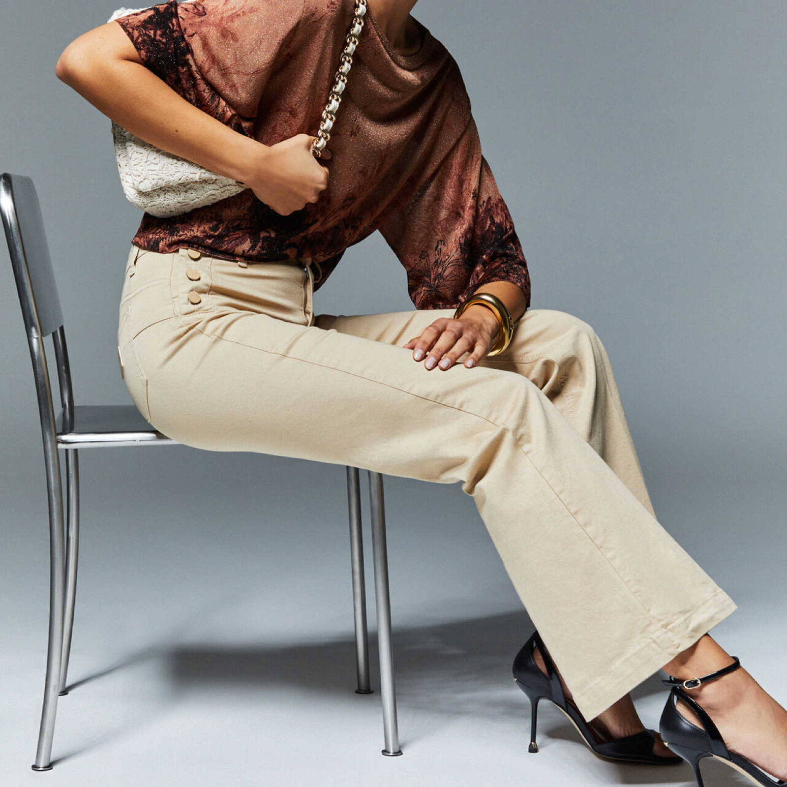 Дамски бежов панталон Liu Jo Women Trousers WA6403 T367A 41208 Side View