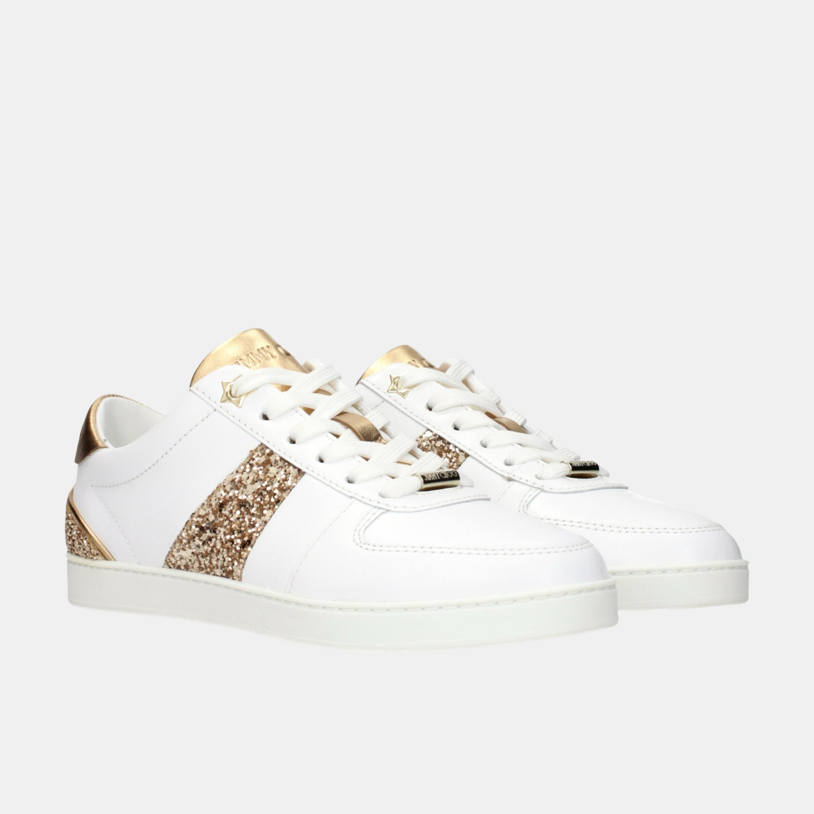 Jimmy Choo Teri Women Sneakers TERIOYFL GOLDENWHITE Lateral View