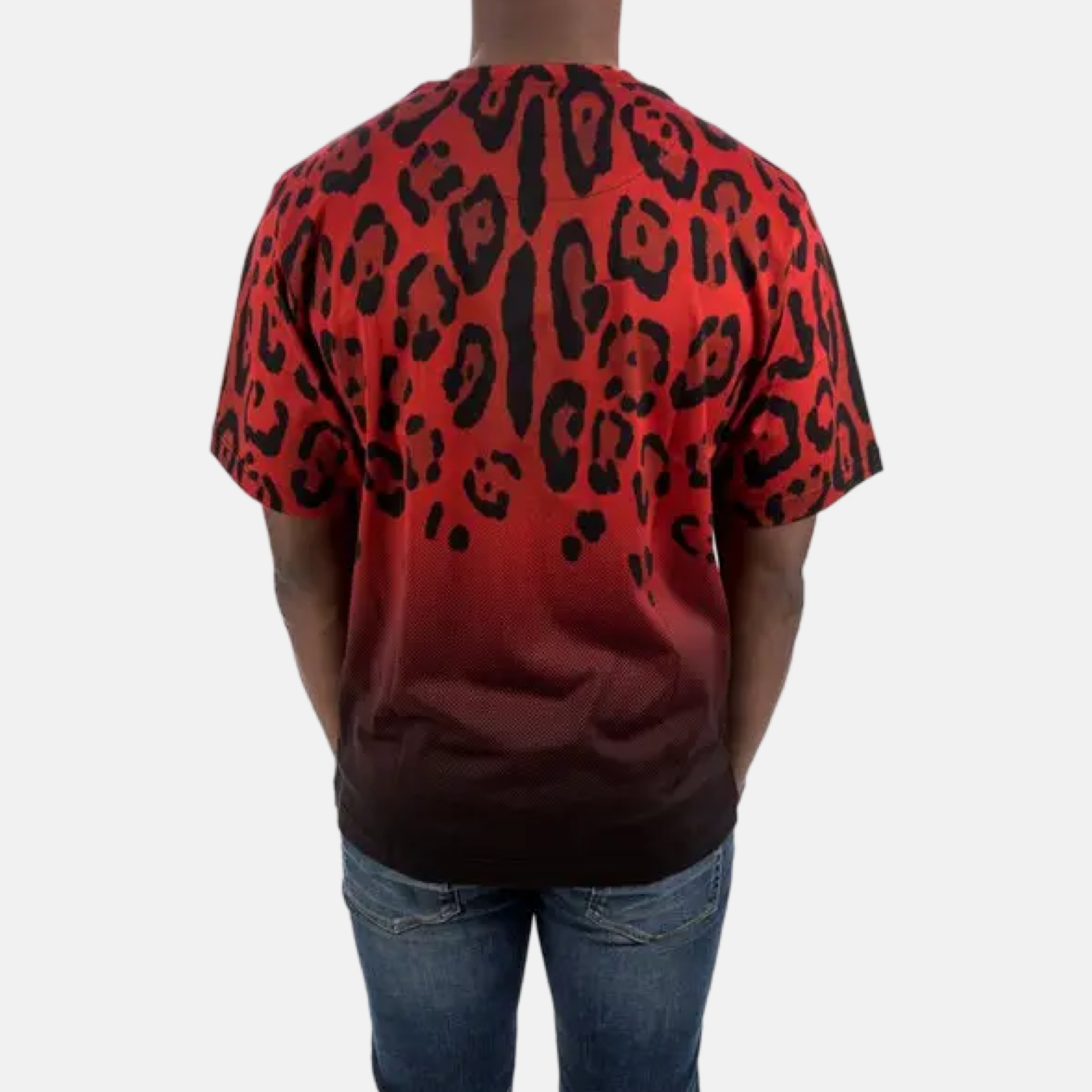 Мъжка червена тениска Dolce & Gabbana Leopard Men T-shirt