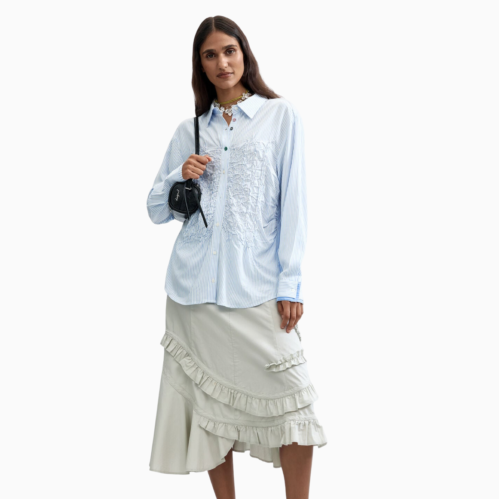 Дамска риза Desigual Women Shirt 26WWCW10 5002 Front View