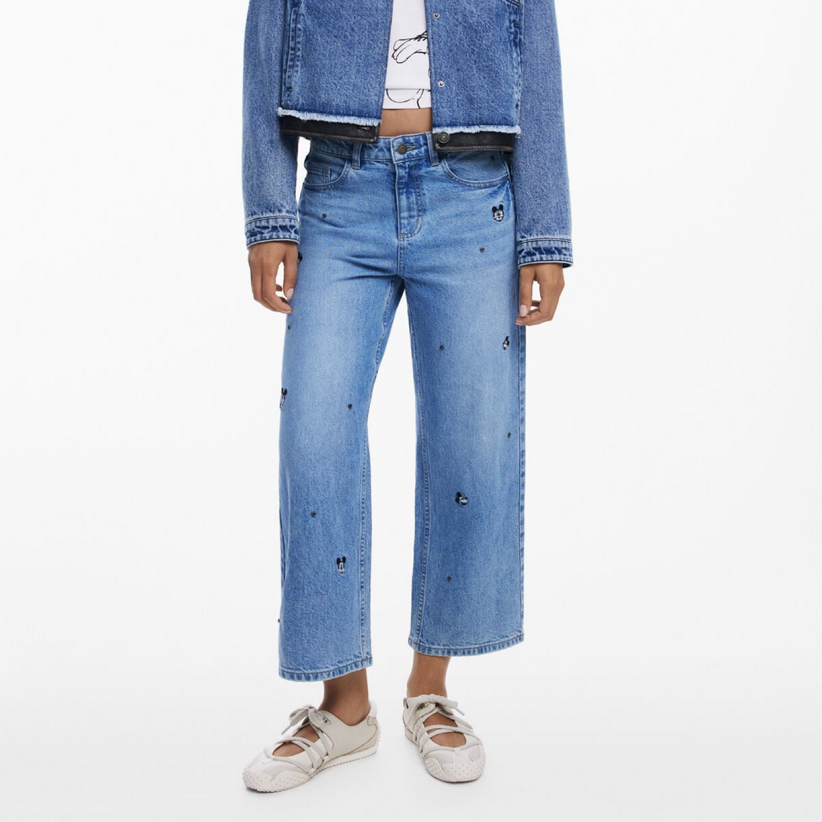 Дамски дънки Desigual Mickey Women Jeans 25WWDD17 5053 Front View