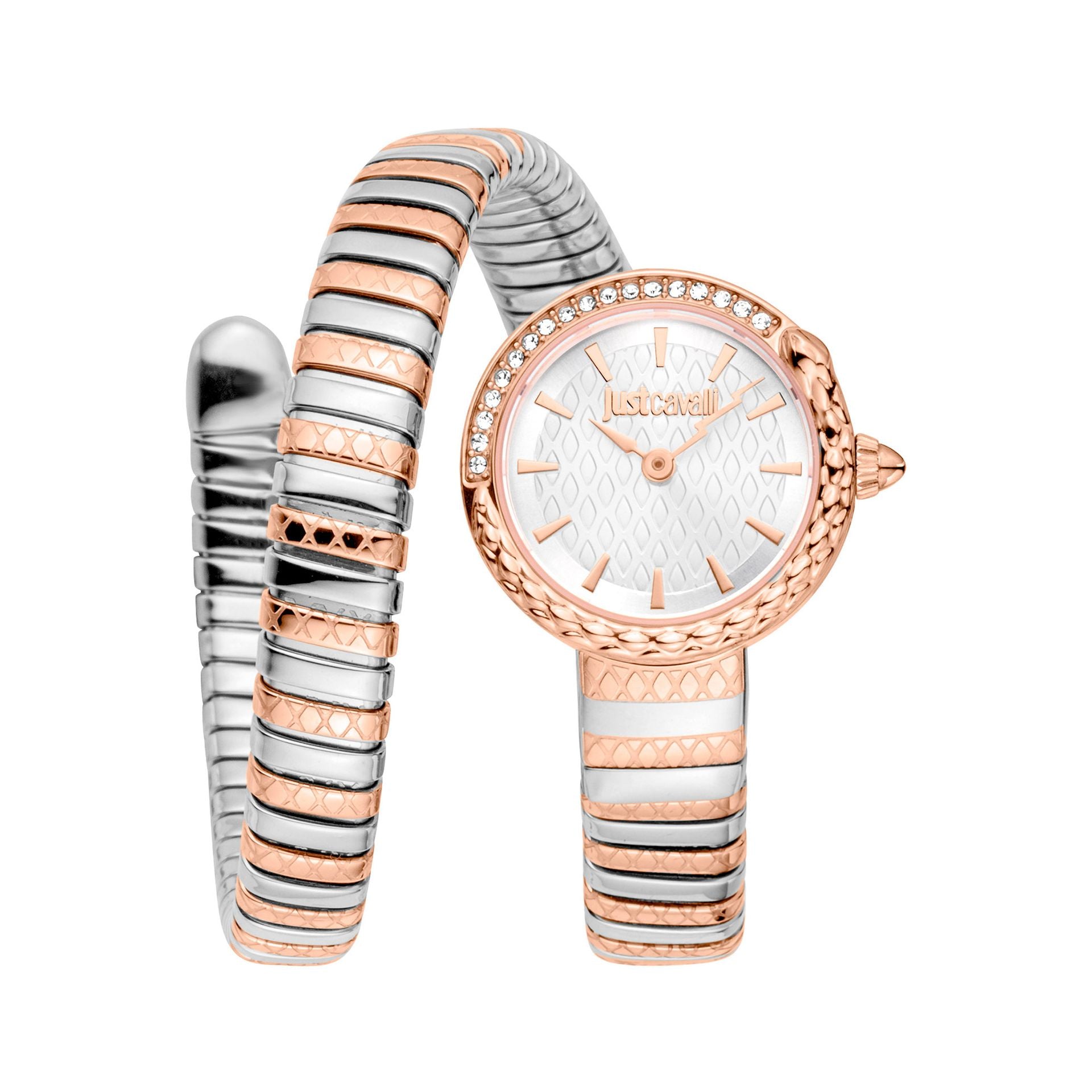 Дамски часовник Women’s watch Just Cavalli Signature Snake Cerchio JC1L301M0075 Two Tones RG Silver Grey