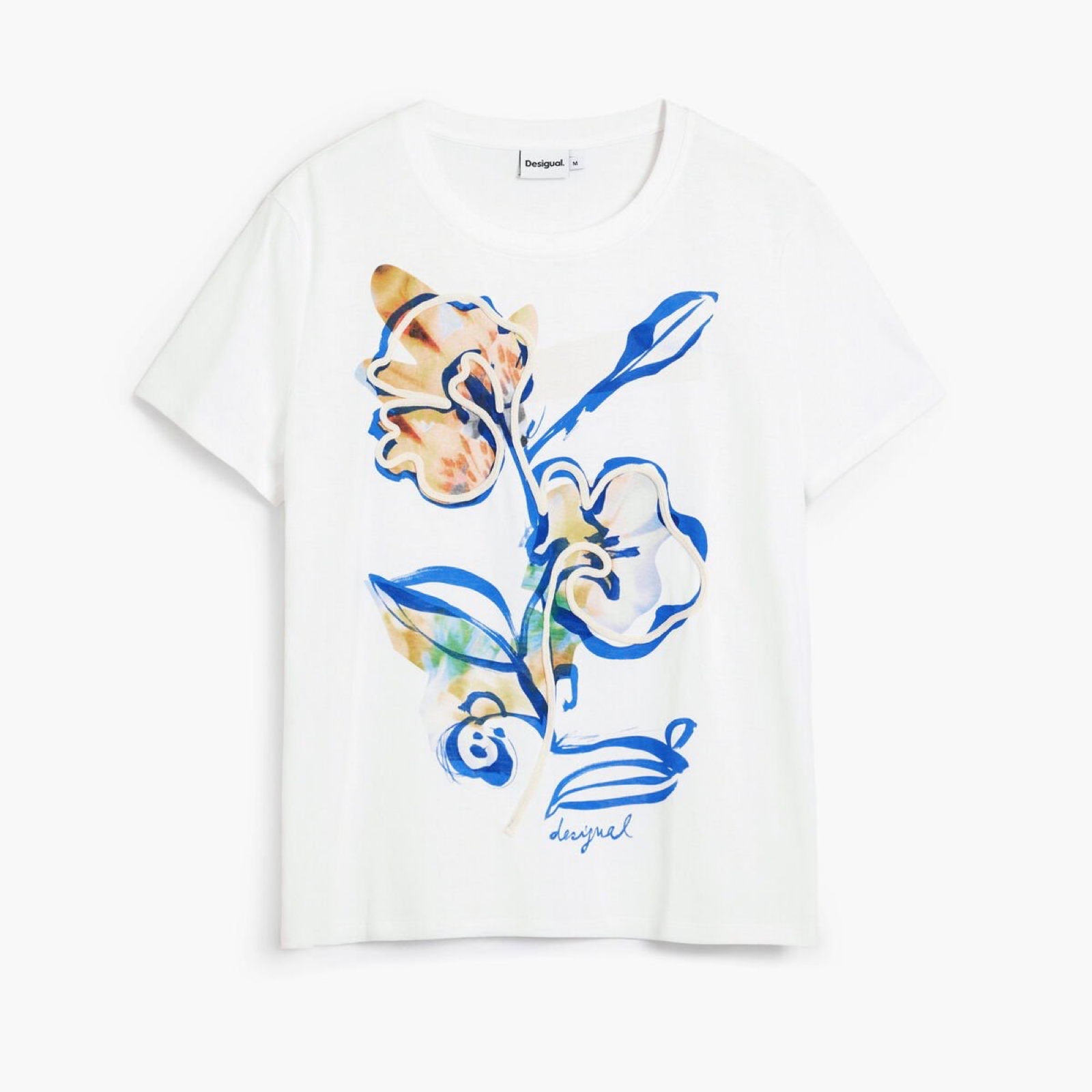 Дамска тениска Desigual Women T-shirt 26SWTK38 1000 Frnt View