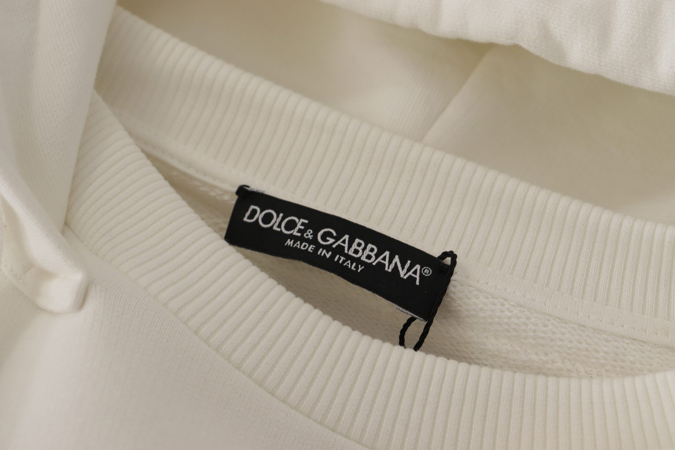 Шикозен бял пуловер с качулка Dolce & Gabbana