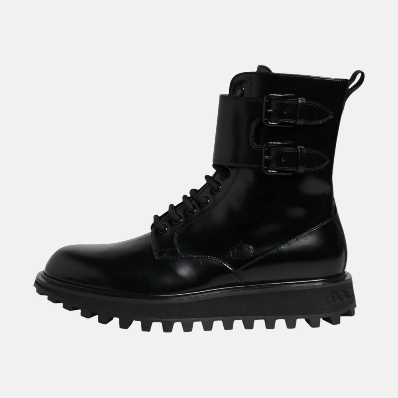 Dolce & Gabbana Combat Mid Calf Men Boots A70014 A1037 80999 Lateral View