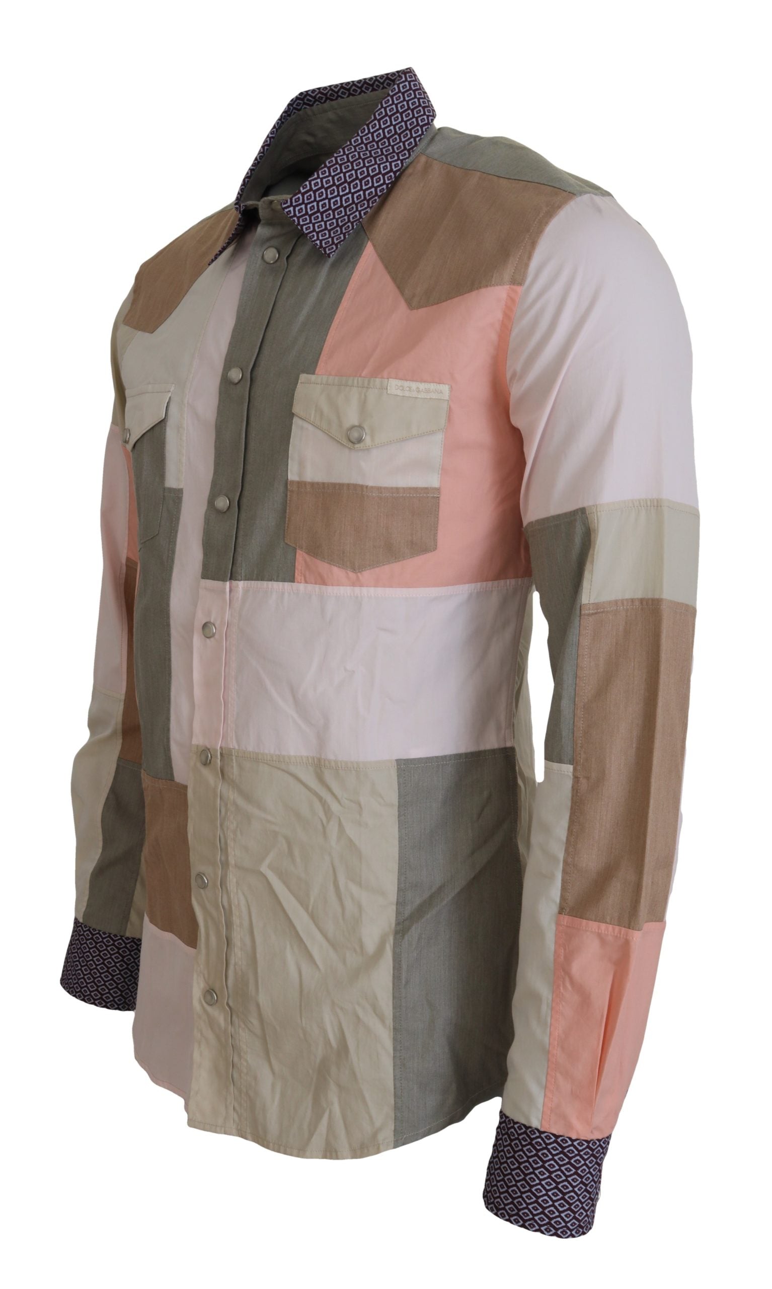 Dolce & Gabbana Елегантна многоцветна прилепнала ежедневна риза