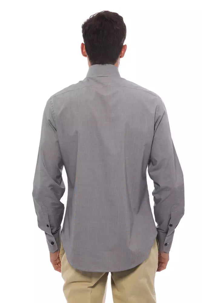 Черна памучна мъжка риза Billionaire Italian Couture